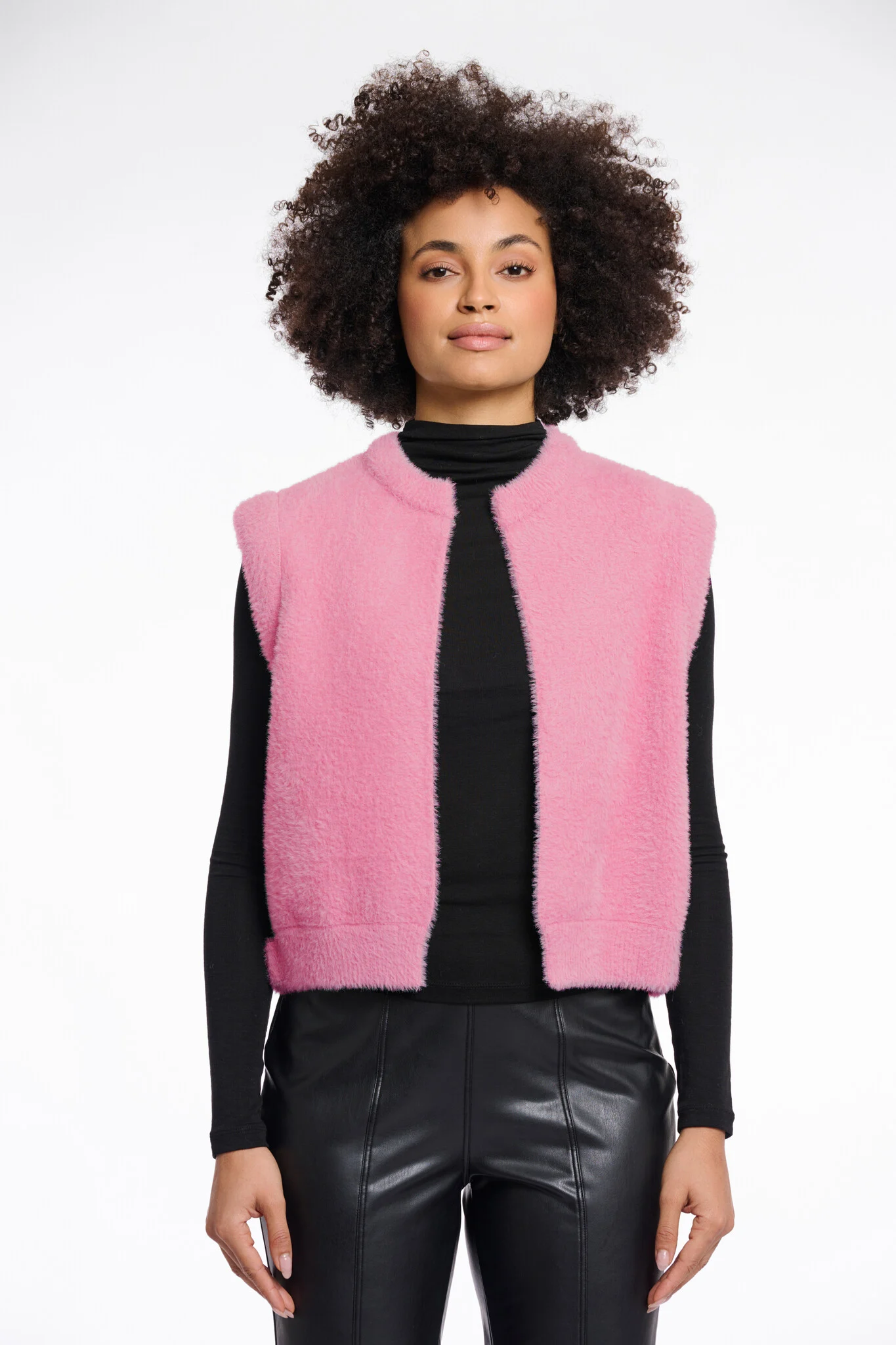 Rino & Pelle Elona.5002511 rino en pelle short waistcoat mauve pink