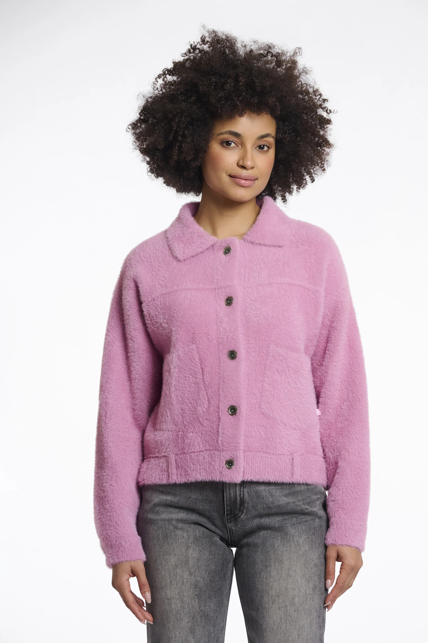 Rino & Pelle Bubbly.5002511 rino en pelle boxy jacket mauve pink