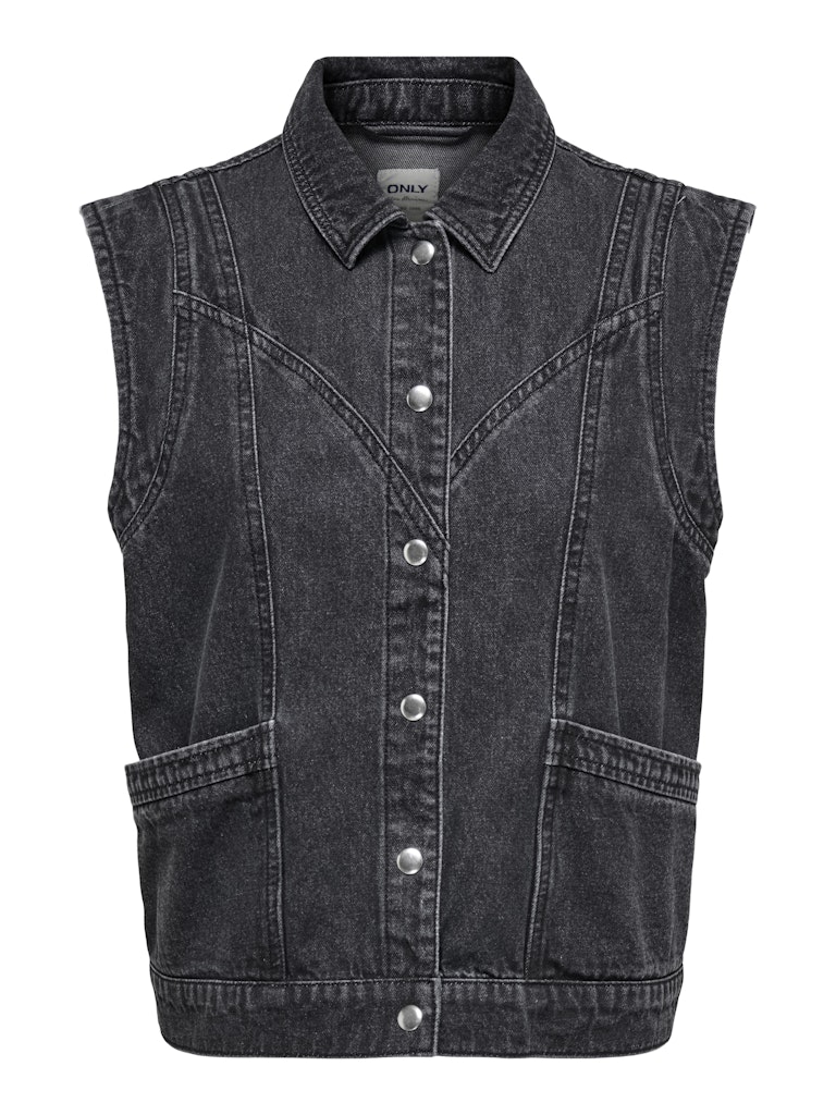 Only onlkennedy sl dnm waistcoat bj noos 15278041 washed black