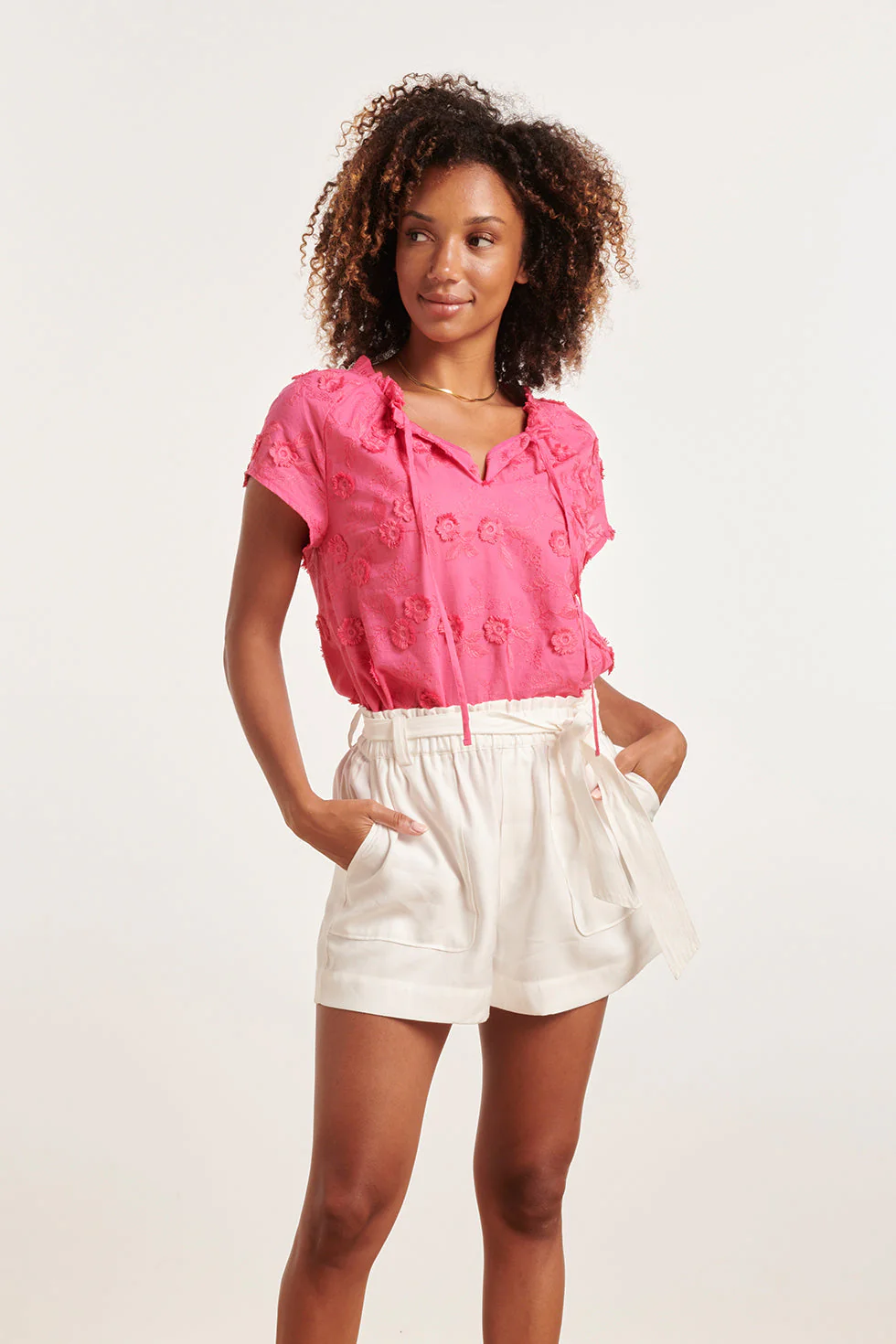 Smashed Lemon 24354 dames fuchsia top met korte raglan mouwen |