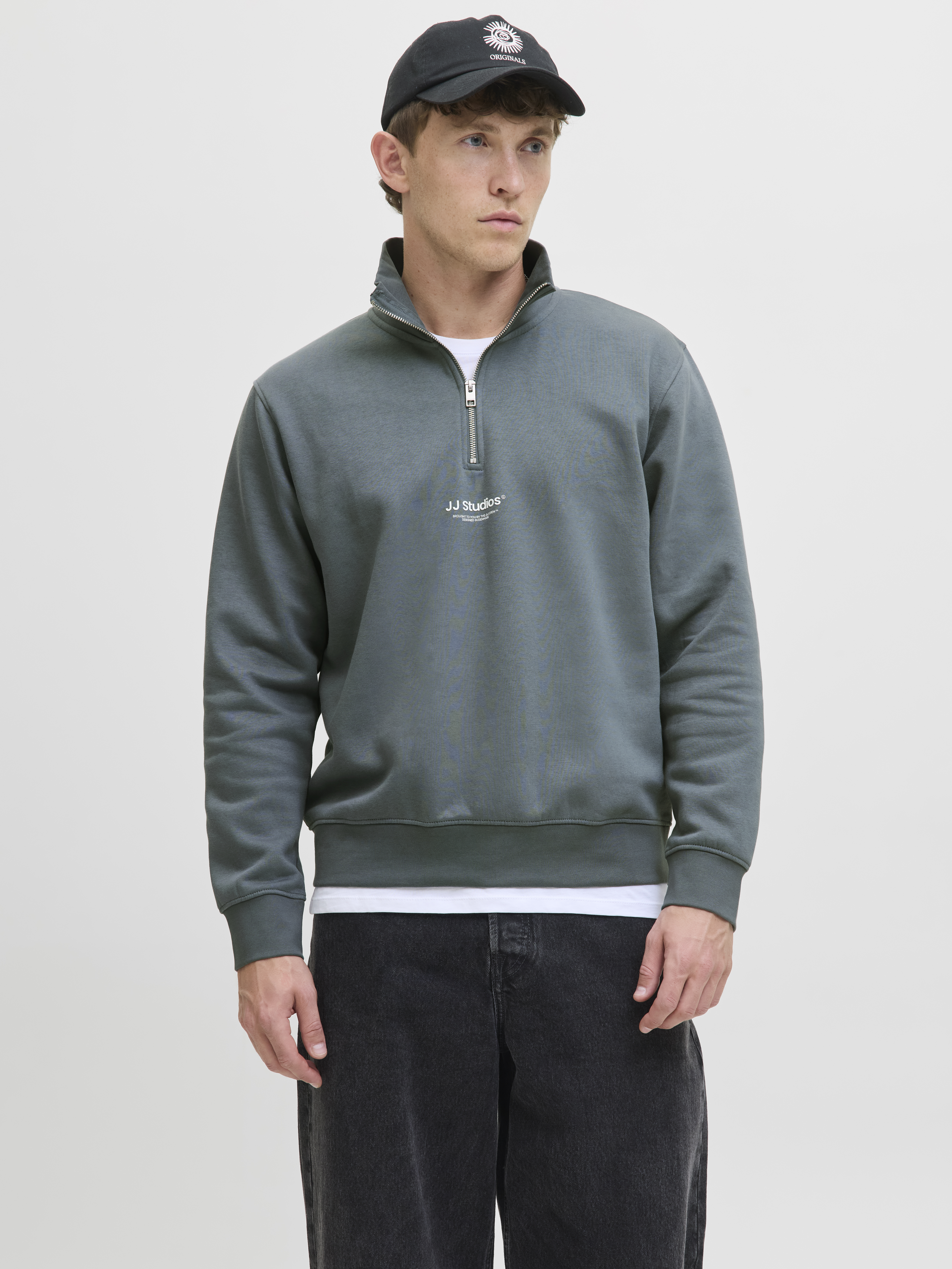 Jack & Jones Sweatshirt JJESOHO SWEAT QUARTER ZIP HN NOOS