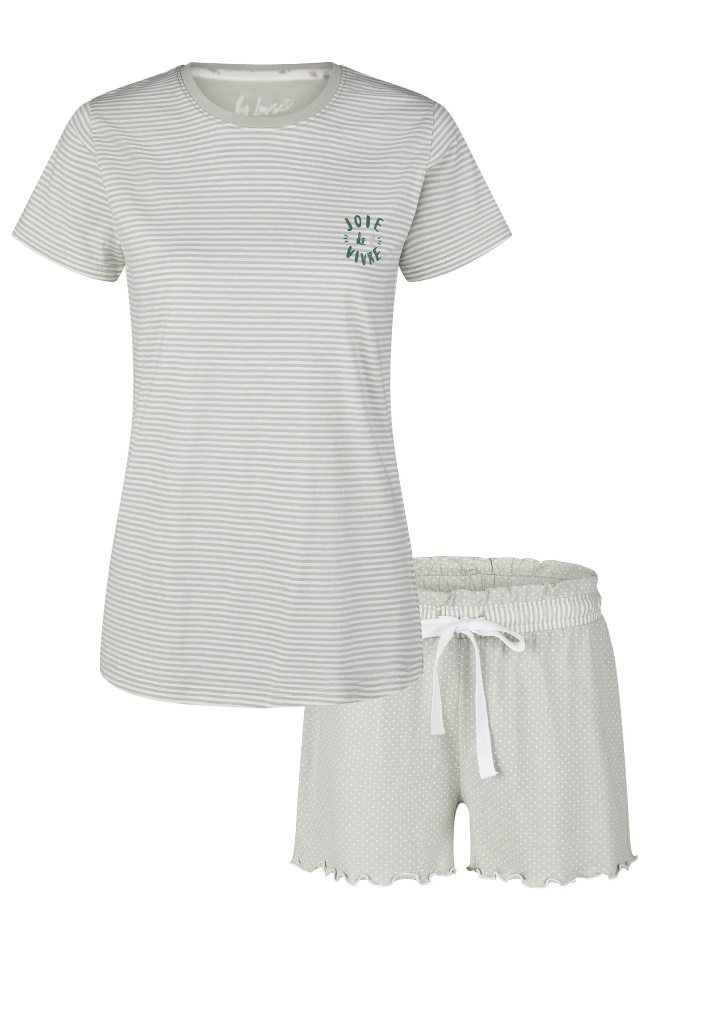 By Louise Dames korte pyjama set shortama gestreept