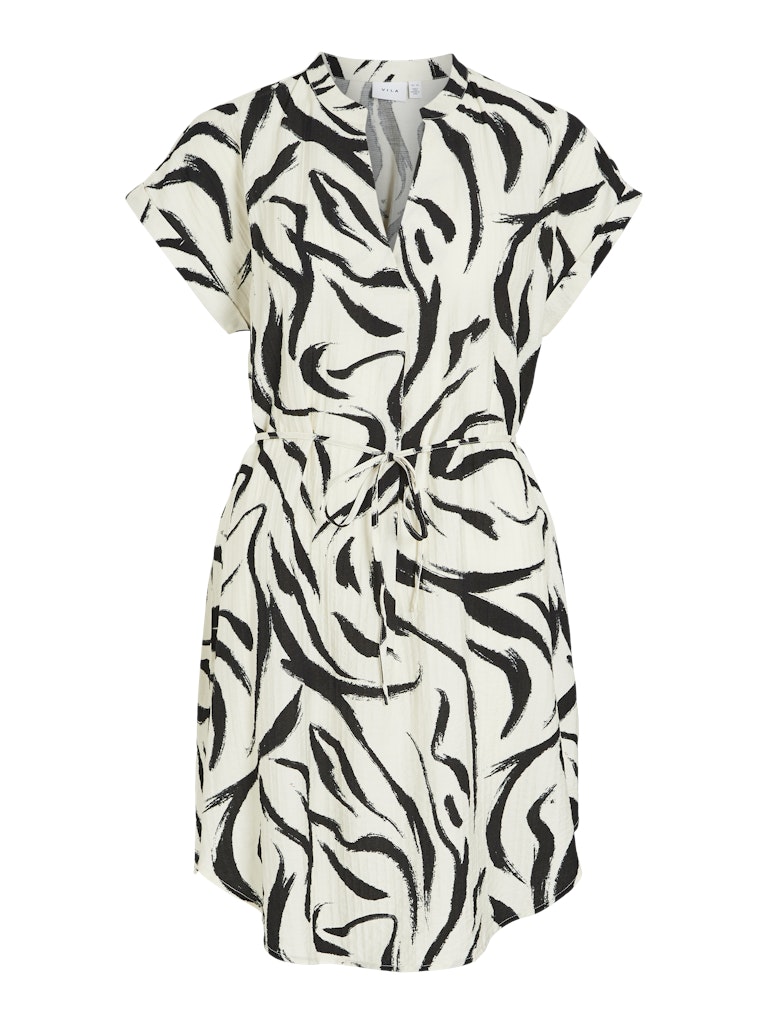 Vila Viclo ss short dress ecru dessin