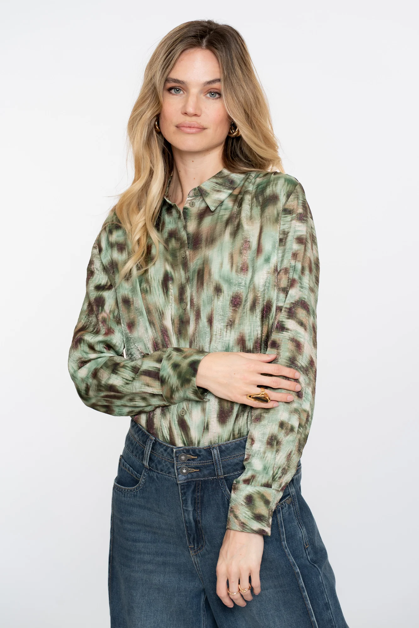 Geisha 53659-20 530 blouse print green/brown