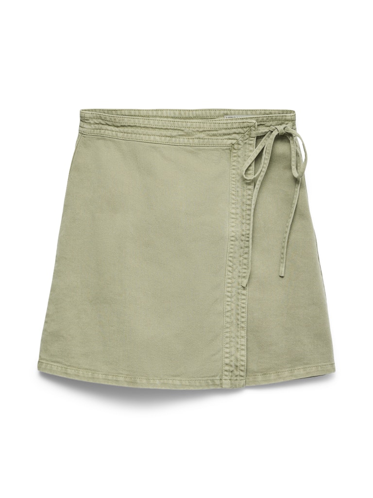 Vero Moda vmliza mr short denim wrap skirt ga 10332535 laurel wreath