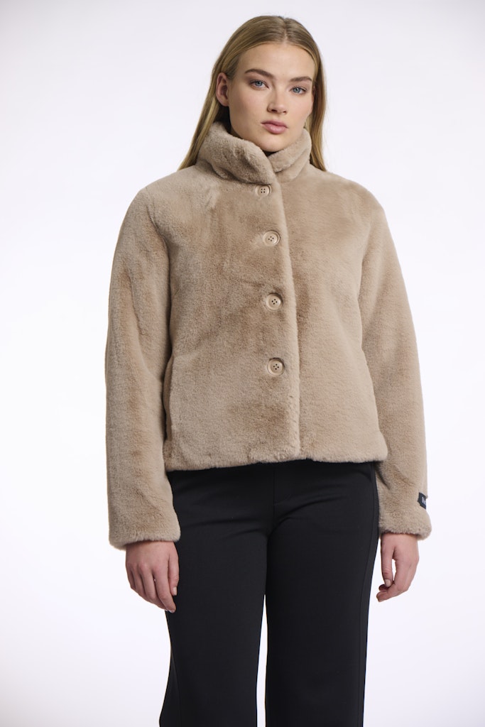 Rino & Pelle single breasted fake fur jacket vie.7002511 10866 oat