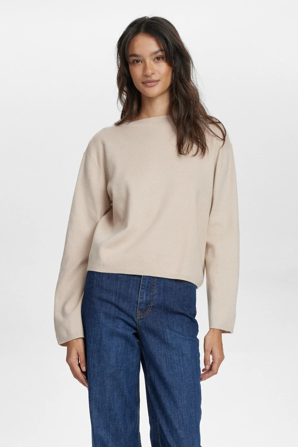 Nümph Numph 703863 nucarma crop pullover 5697 taupe gray