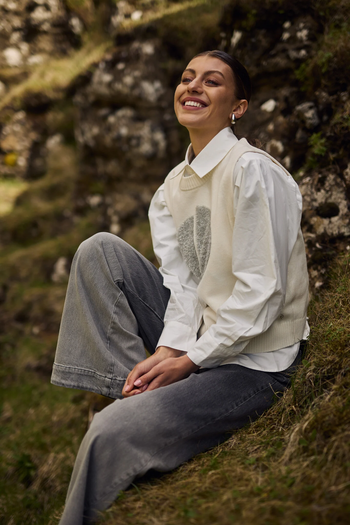 Nukus Nkf07000 17 intarsia spencer off white