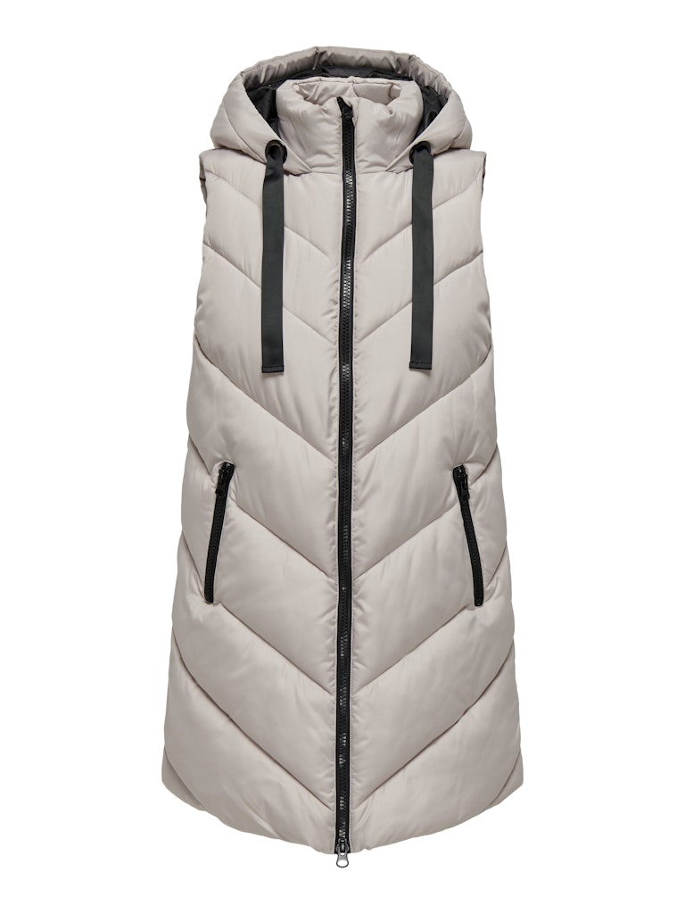 Jacqueline de Yong Jdyskylar padded hood waistcoat otw beige