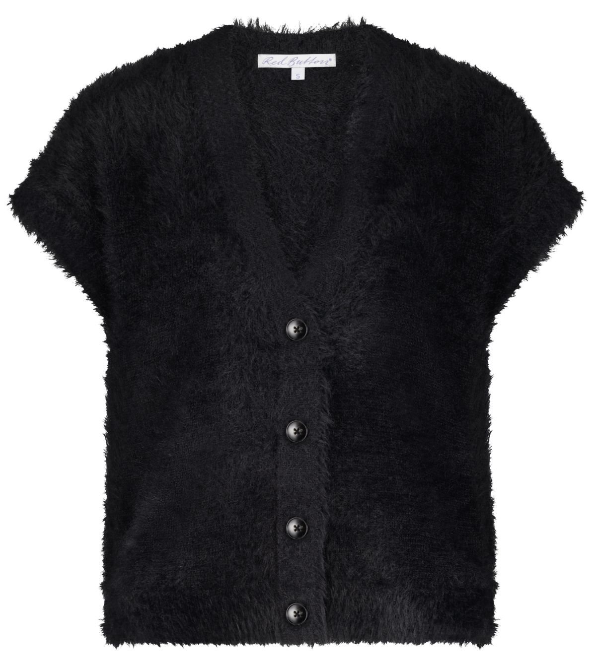 Red Button Sleeveless fuzzy zw