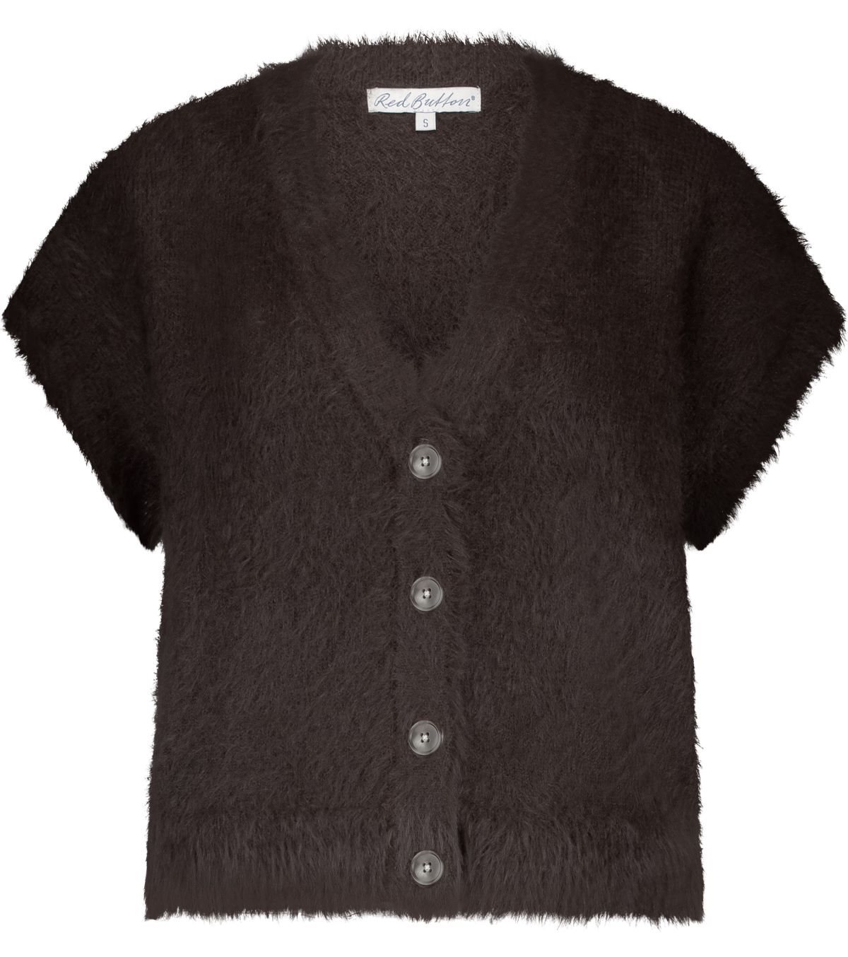 Red Button Sleeveless fuzzy es