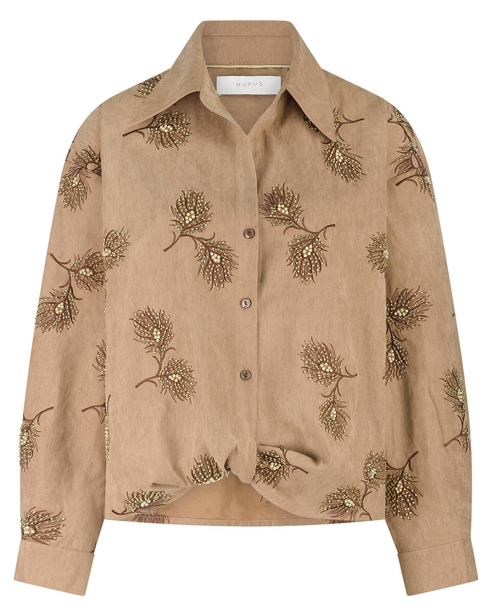 Nukus Blouse lange mouw nkf02078 iris