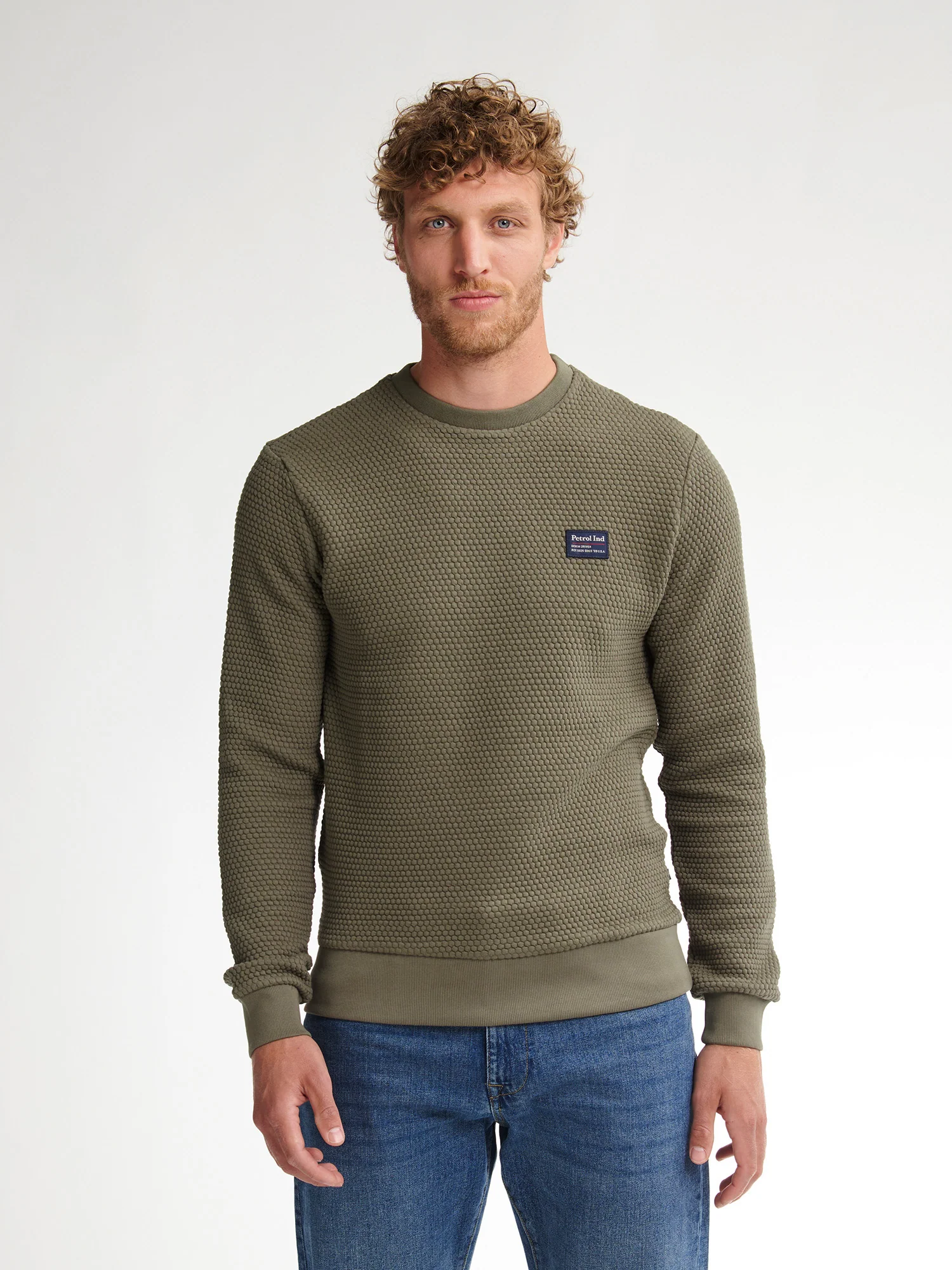 Petrol Industries Heren sweater m-3050-swr300 6174 mossy stone
