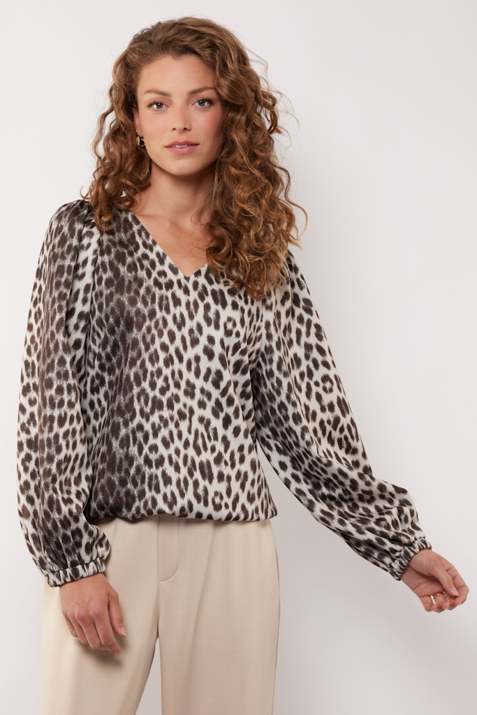 G-Maxx Bilie top##7; 014757 sandoliv ecru dessin