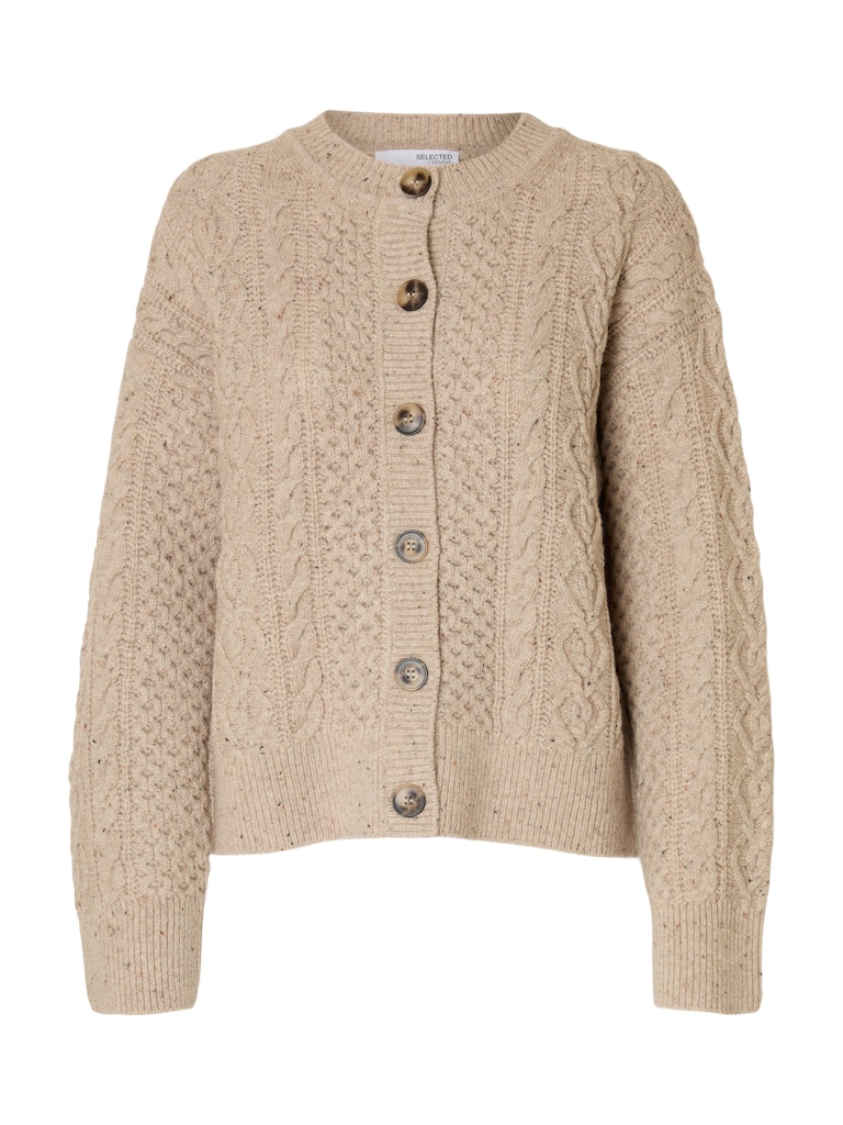 Selected Femme slfnelly ls knit o-neck cardigan 16098318 birch