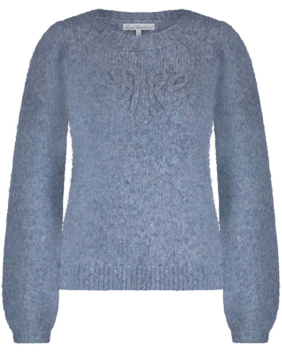 Red Button Sweater mid blue