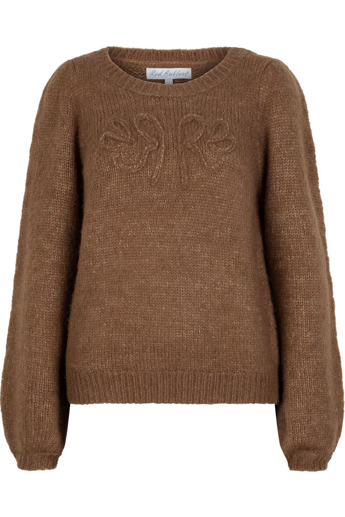Red Button Sweater mid brown
