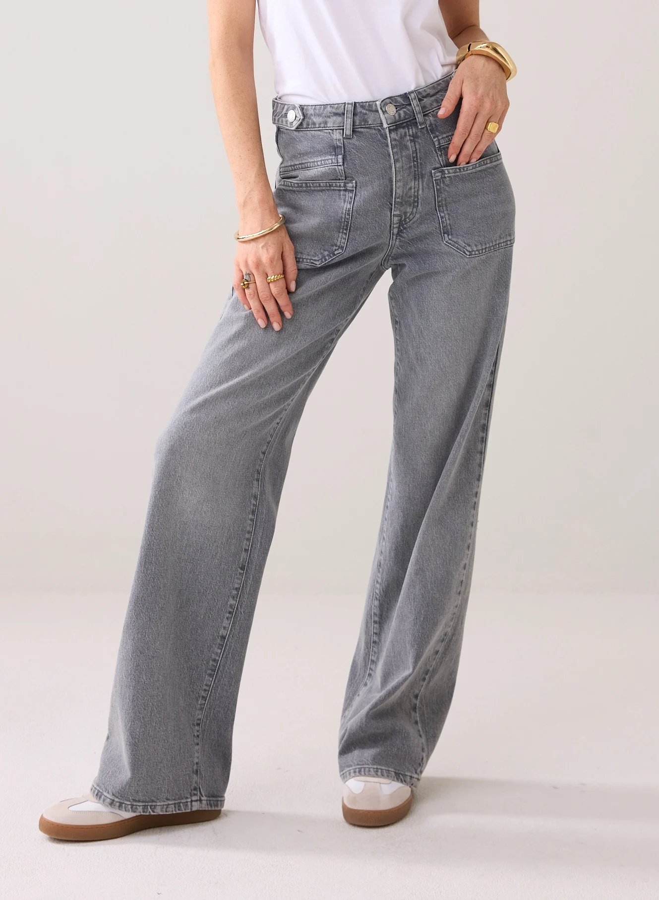 Summum 4s2712-5196 824 wide straight leg comfort grey denim grey denim