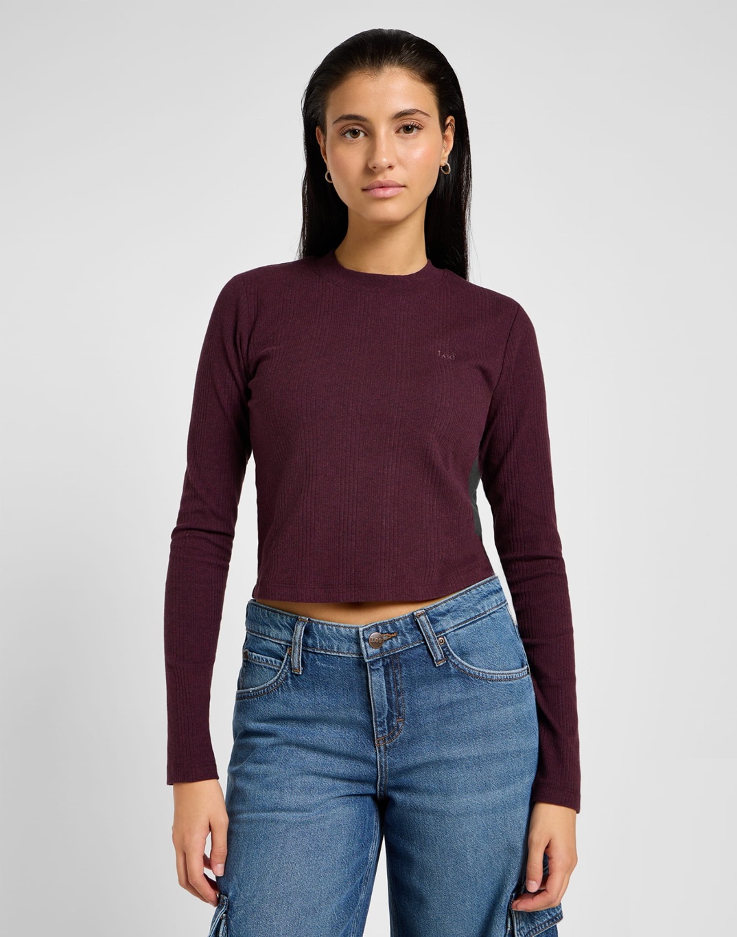 Lee Ls cropped rib tee beet