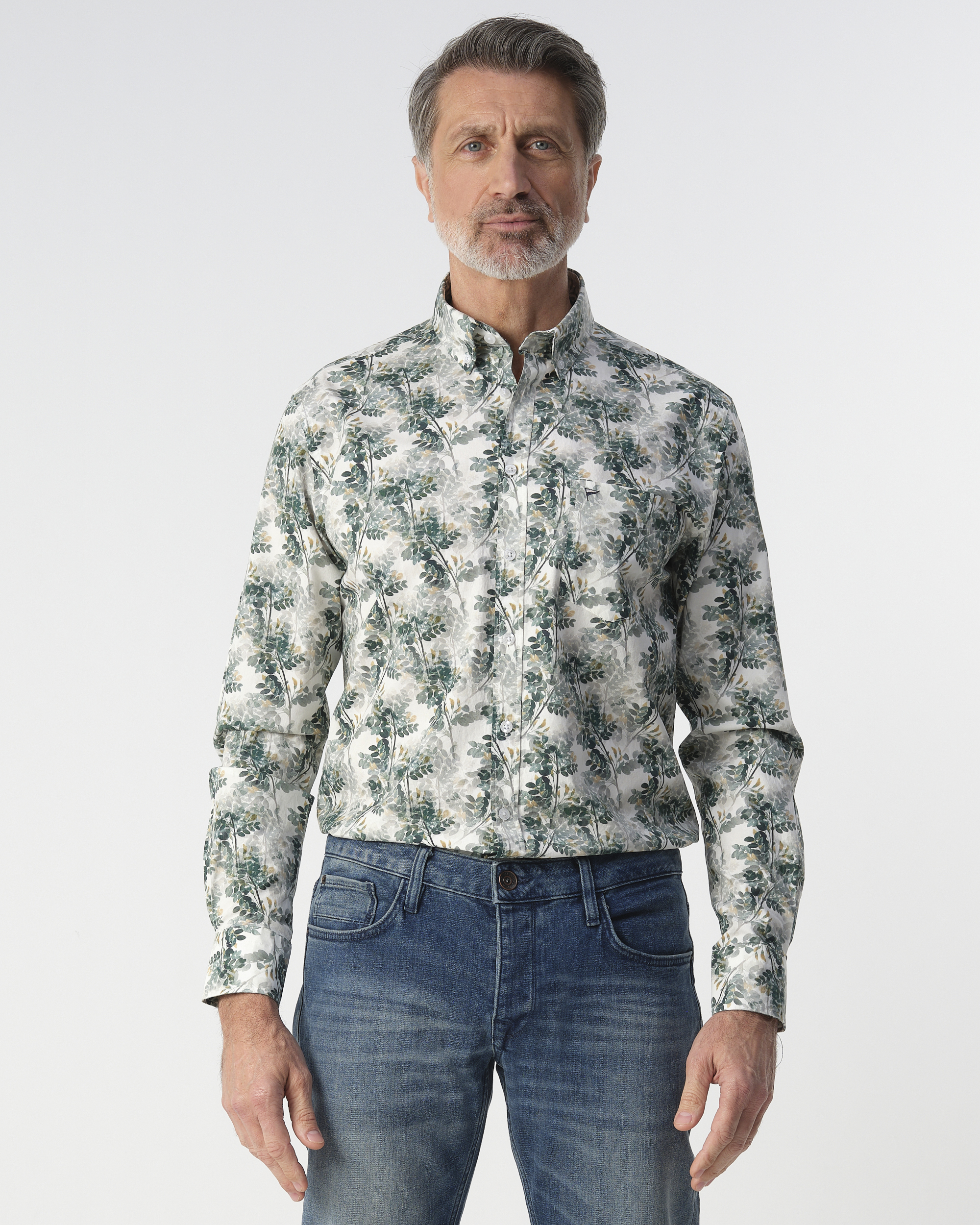 Campbell casual overhemd met lange mouwen