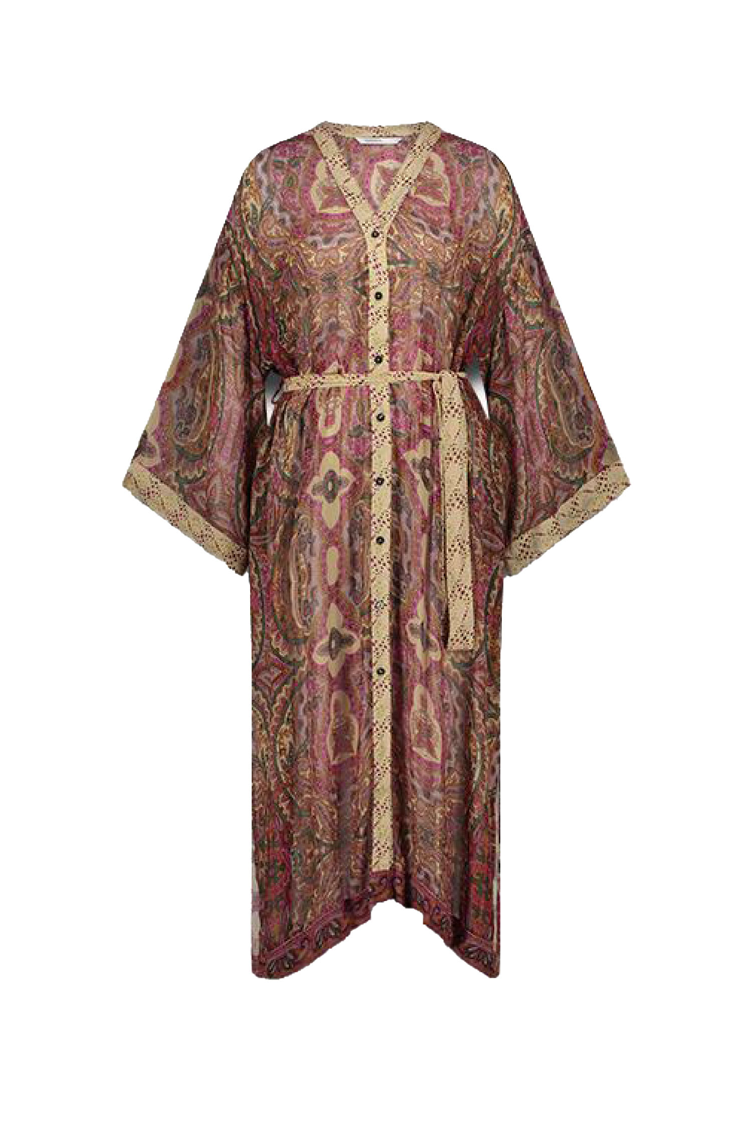 Summum 5s1604-12254 long kimono dress scarfprint