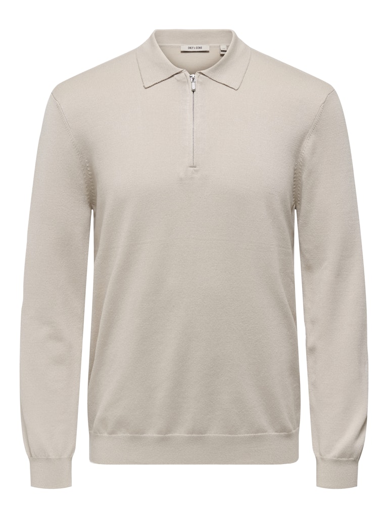 Only & Sons Onswyler life reg half zip polo beige