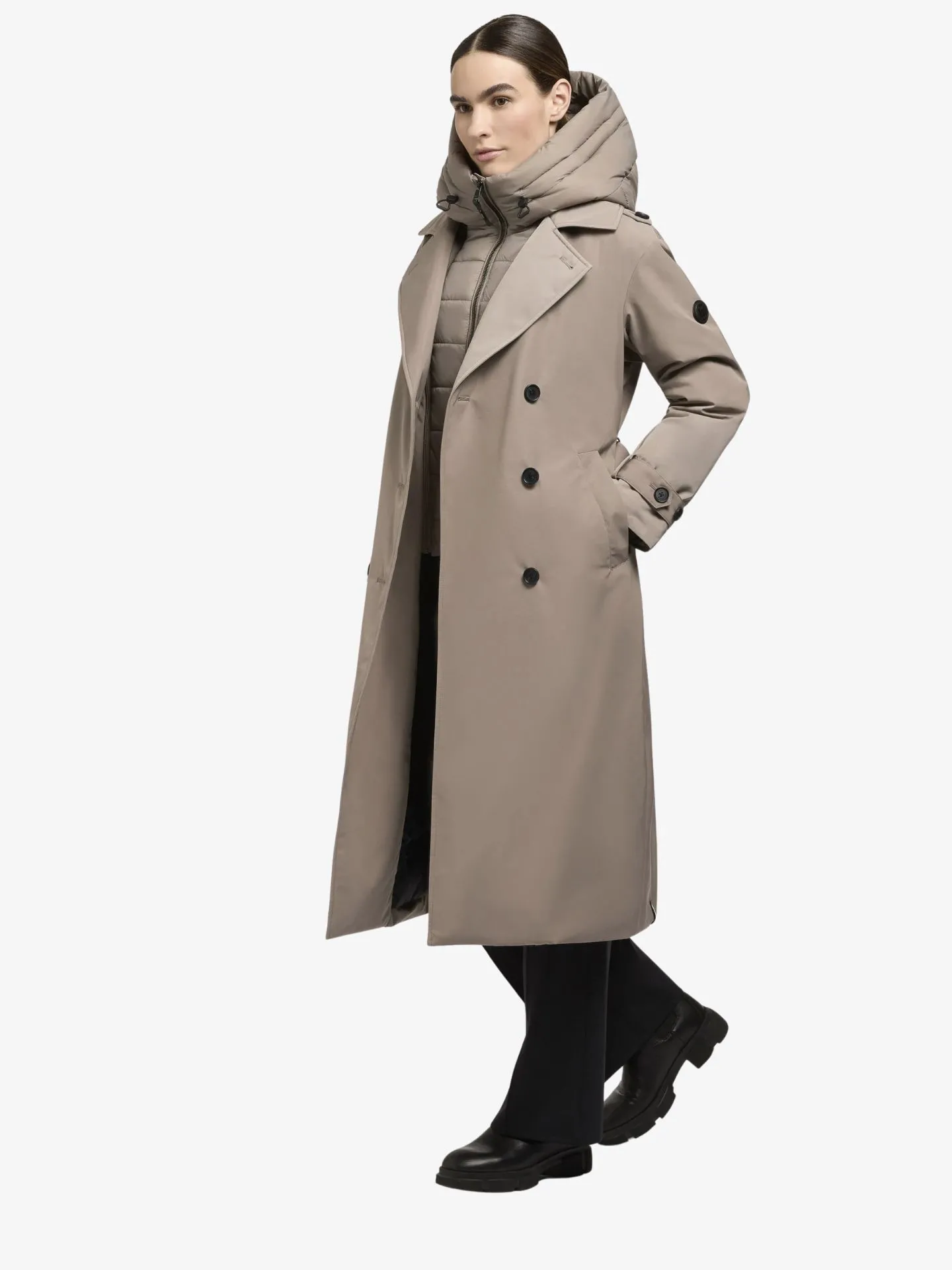 Khujo Lange trench winterjas elana in de kleur