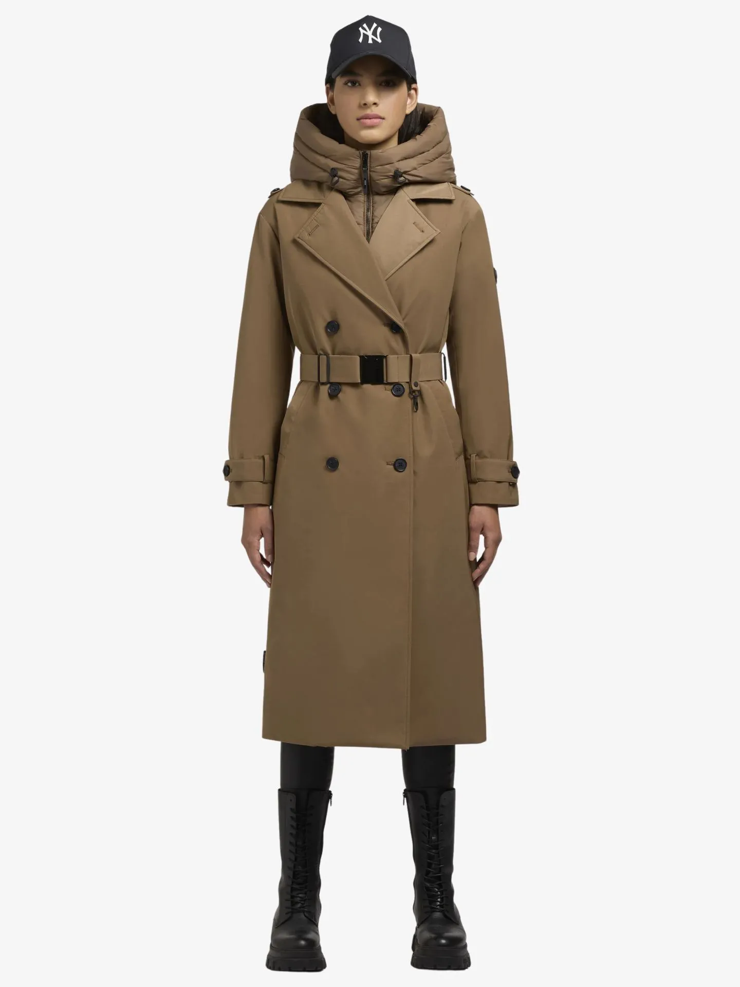 Khujo Lange trench winterjas elana in de kleur