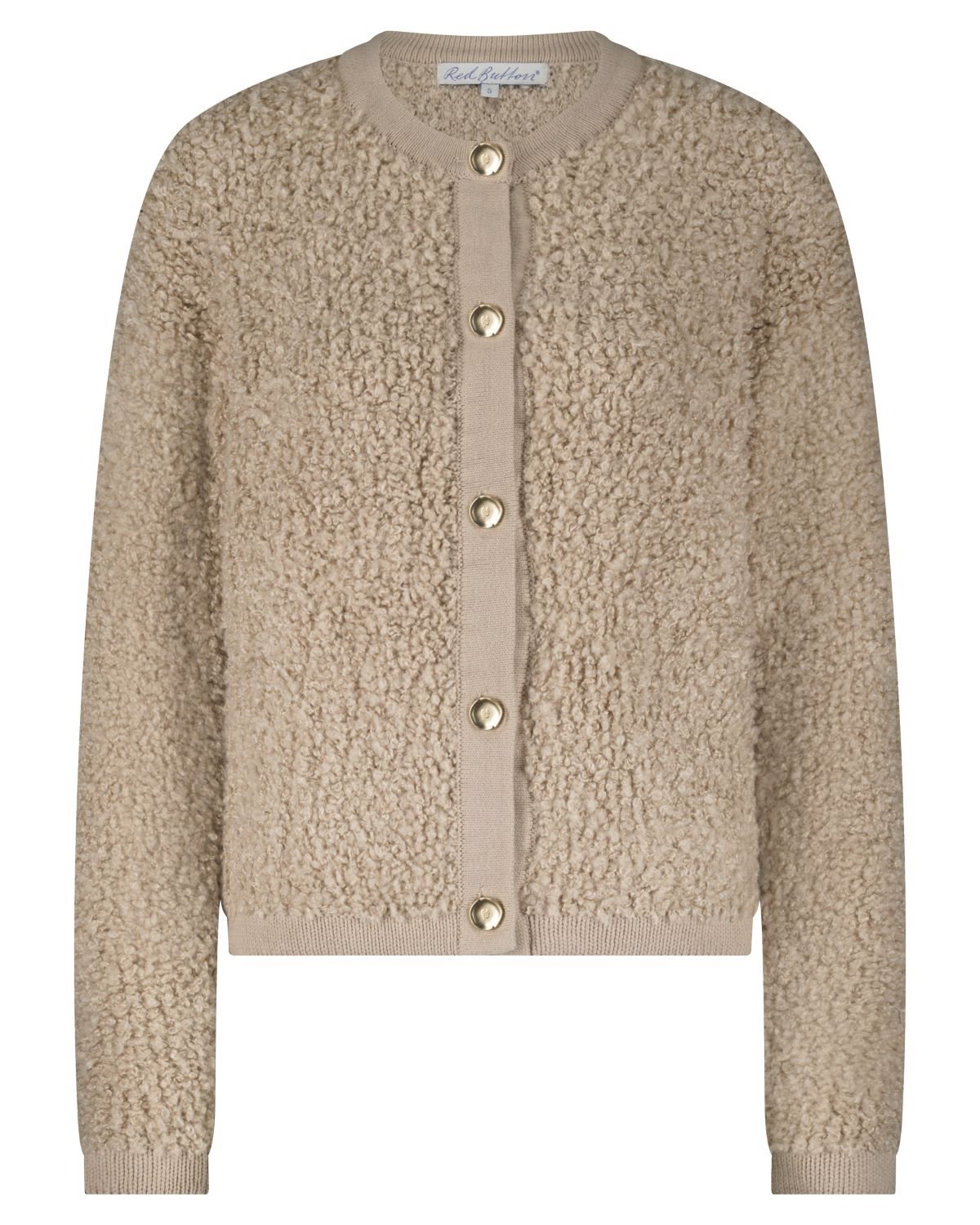 Red Button Boucle lattehet