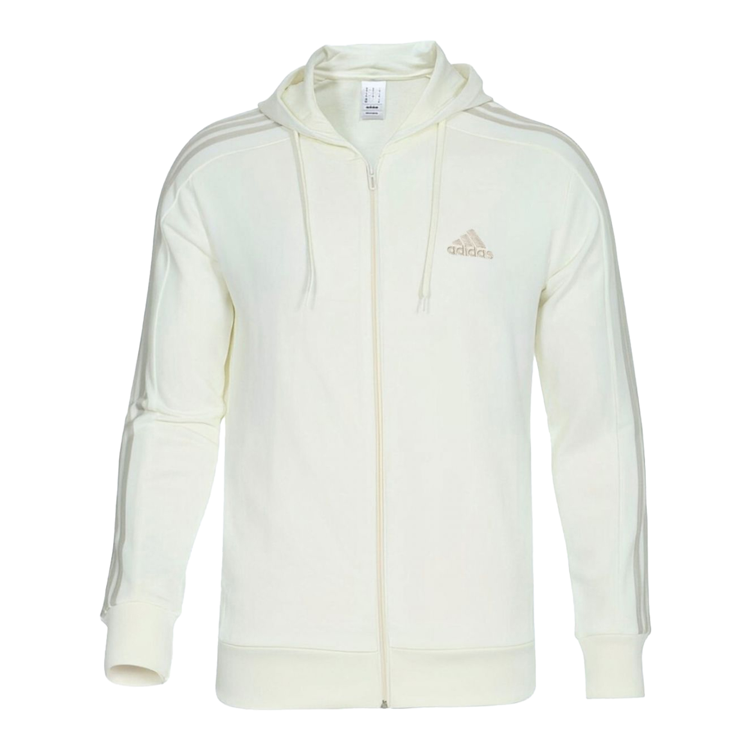 Adidas Heren essentials gestreepte french terry hoodie met volledige ritssluiting