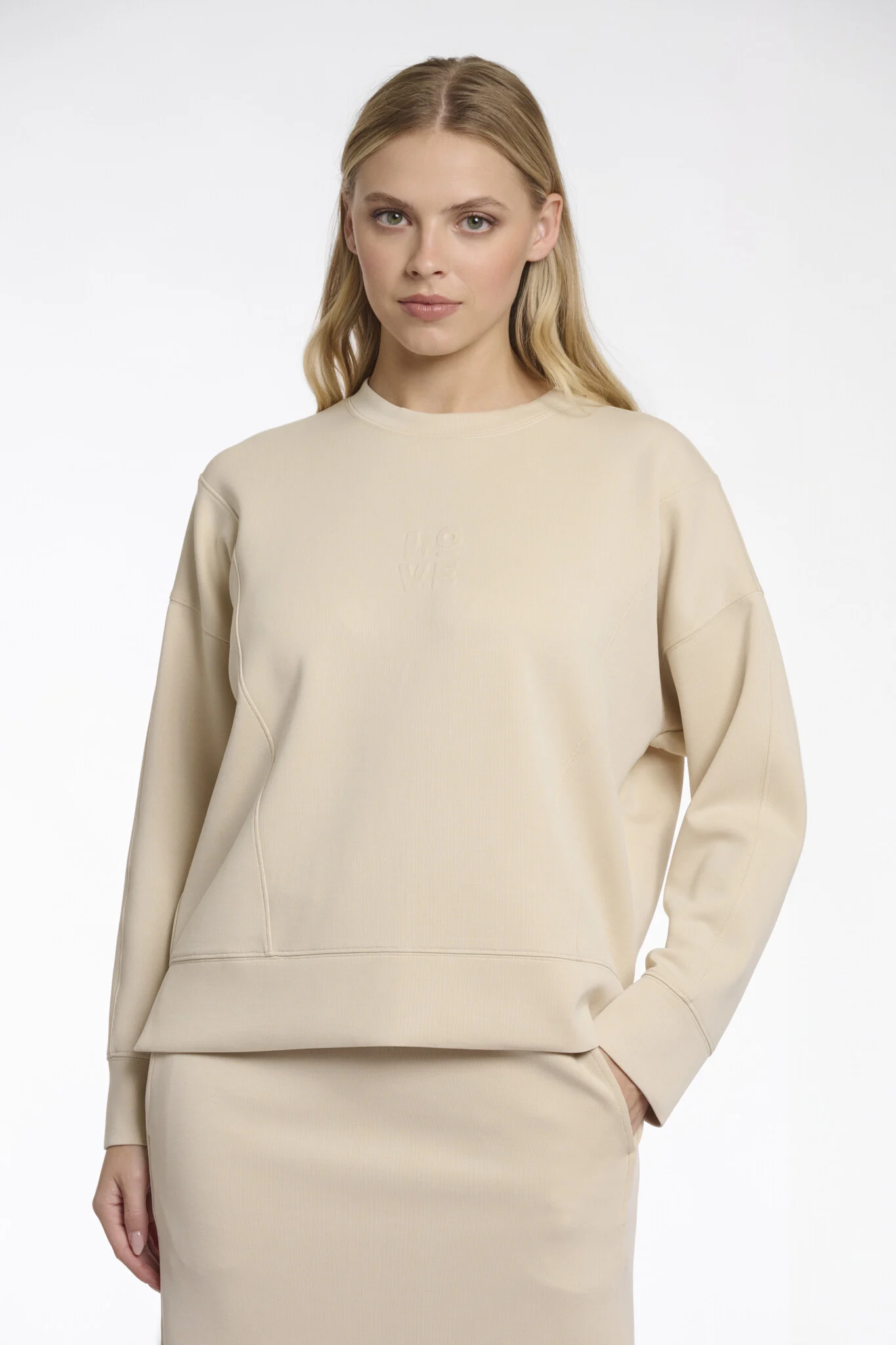 Rino & Pelle Yfke.7002511 rino en pelle pullover with embossing artwork beige