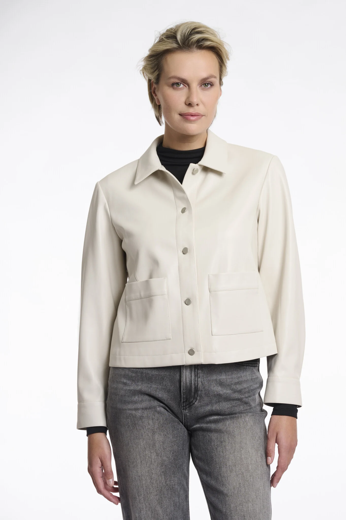Rino & Pelle Annicka.7502511 rino en pelle faux leather jacket birch