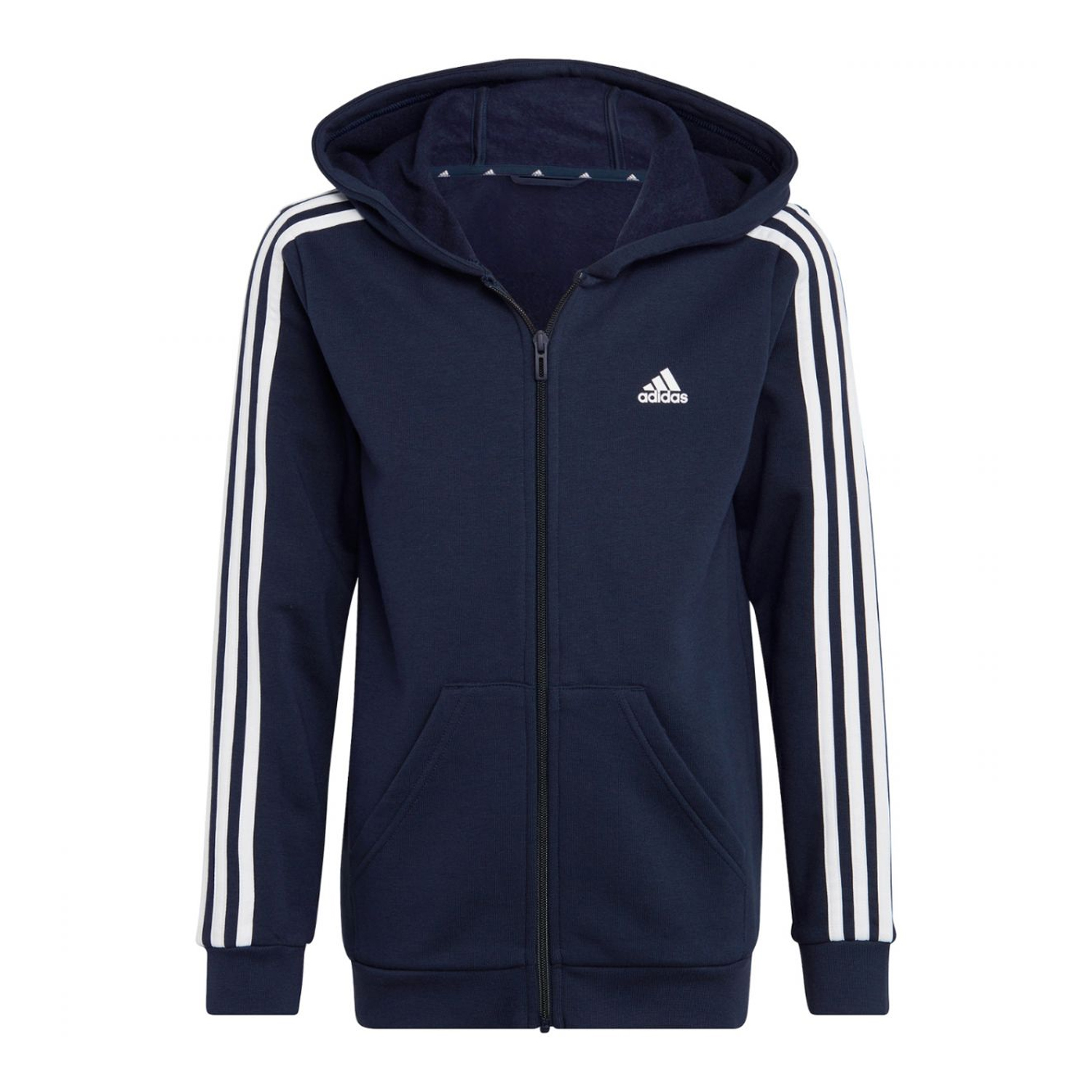 Adidas Kinder/kids essentials 3 strepen fleece full zip hoodie