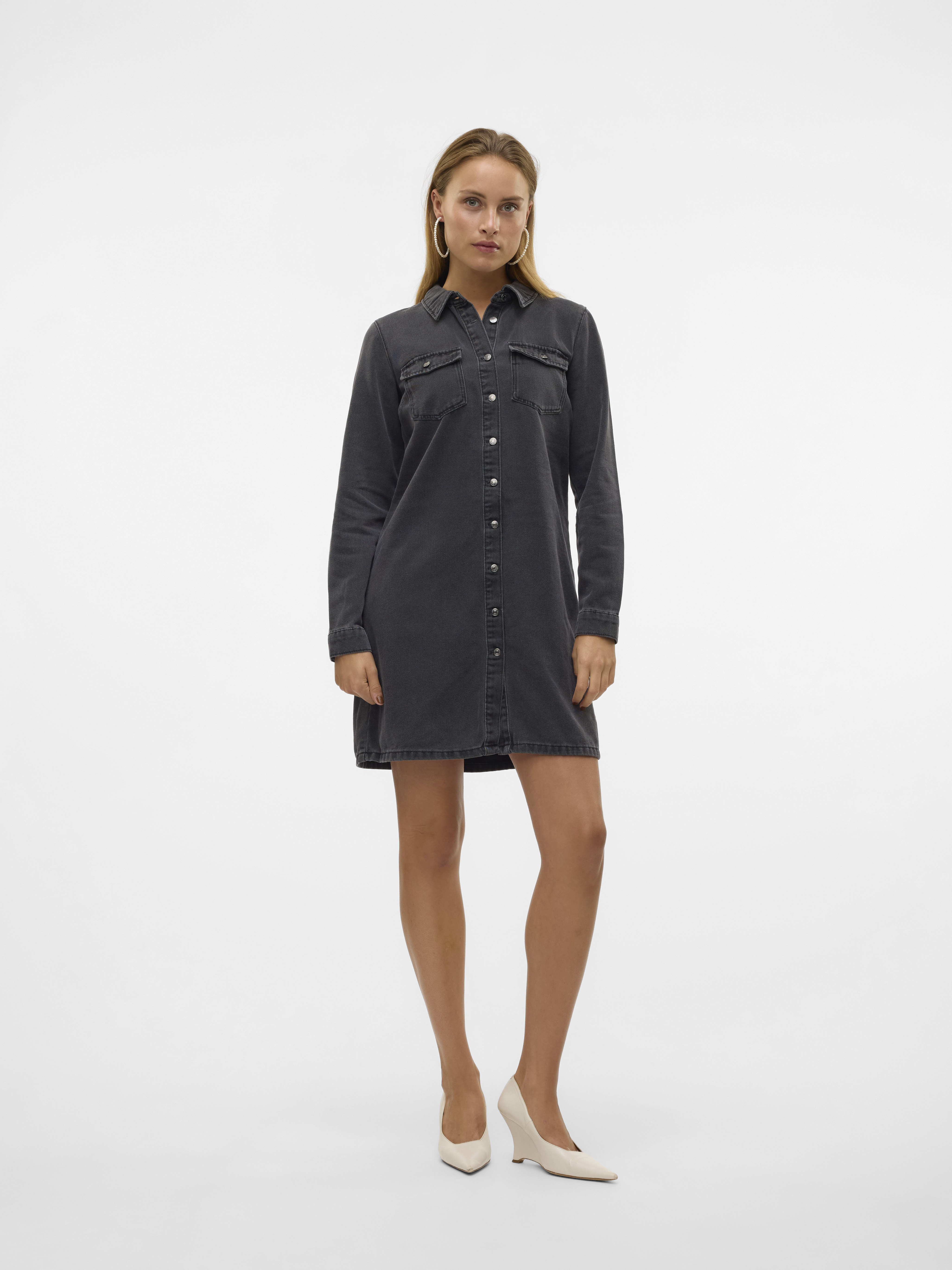 Vero Moda Vmjennie ls short denim dress ga no