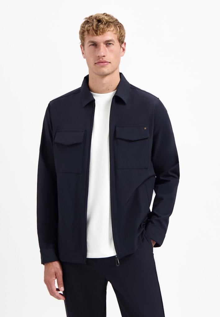 No Excess Overshirt full zipper stretch sedoc licht