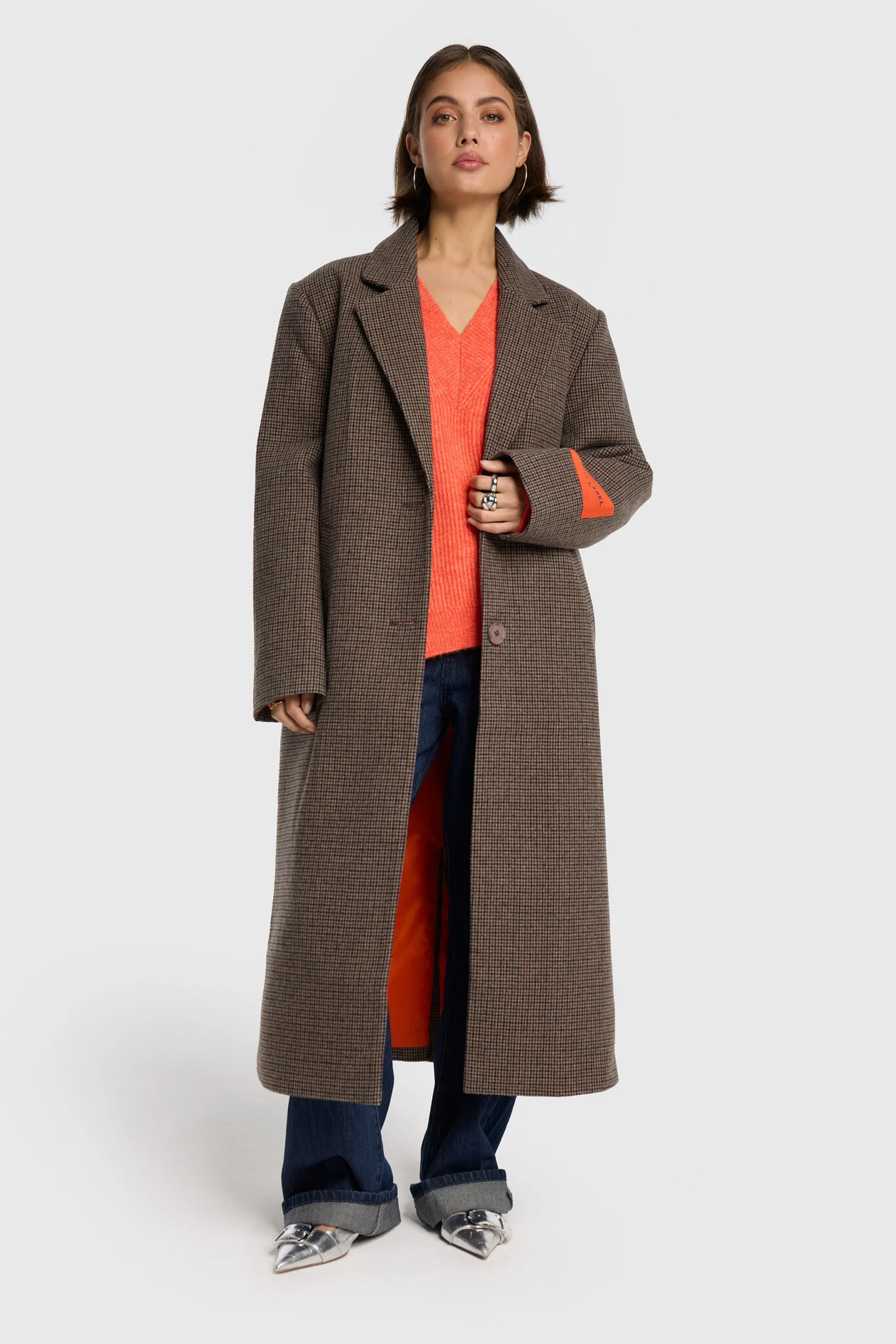 Alix The Label 2508508325 ladies woven checked coat