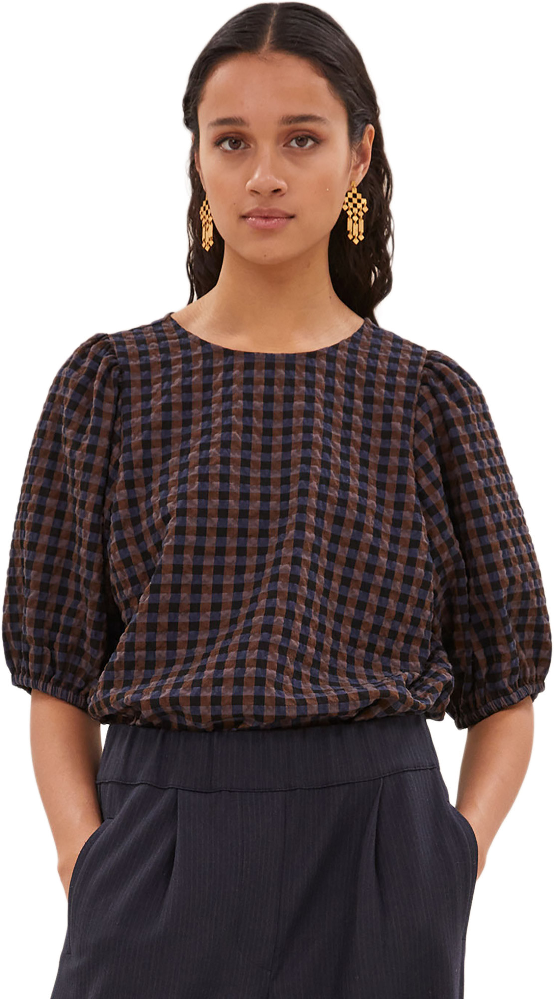 By-Bar Amsterdam Jet check blouse little check