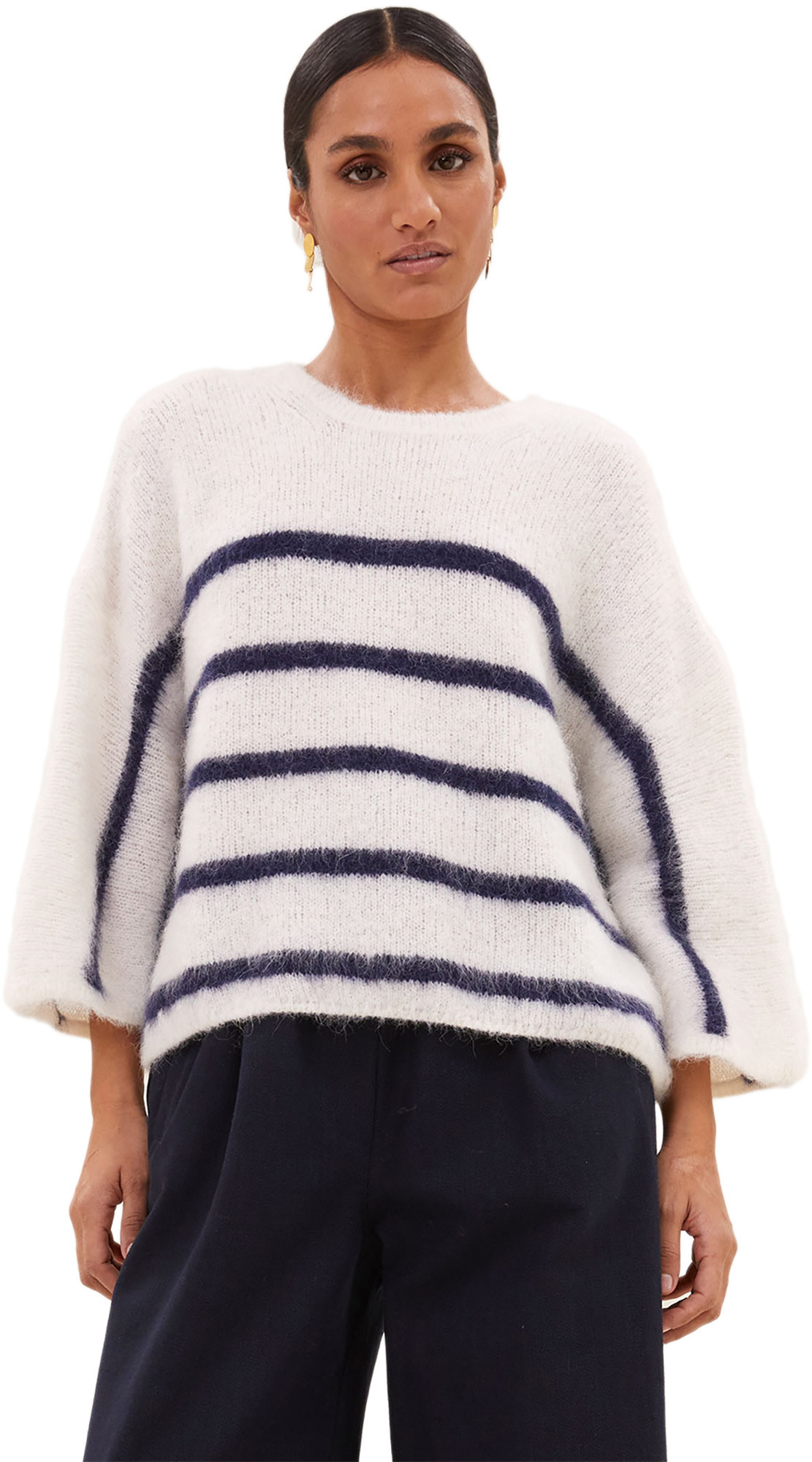 By-Bar Amsterdam Fleur stripe pullover marine stripe