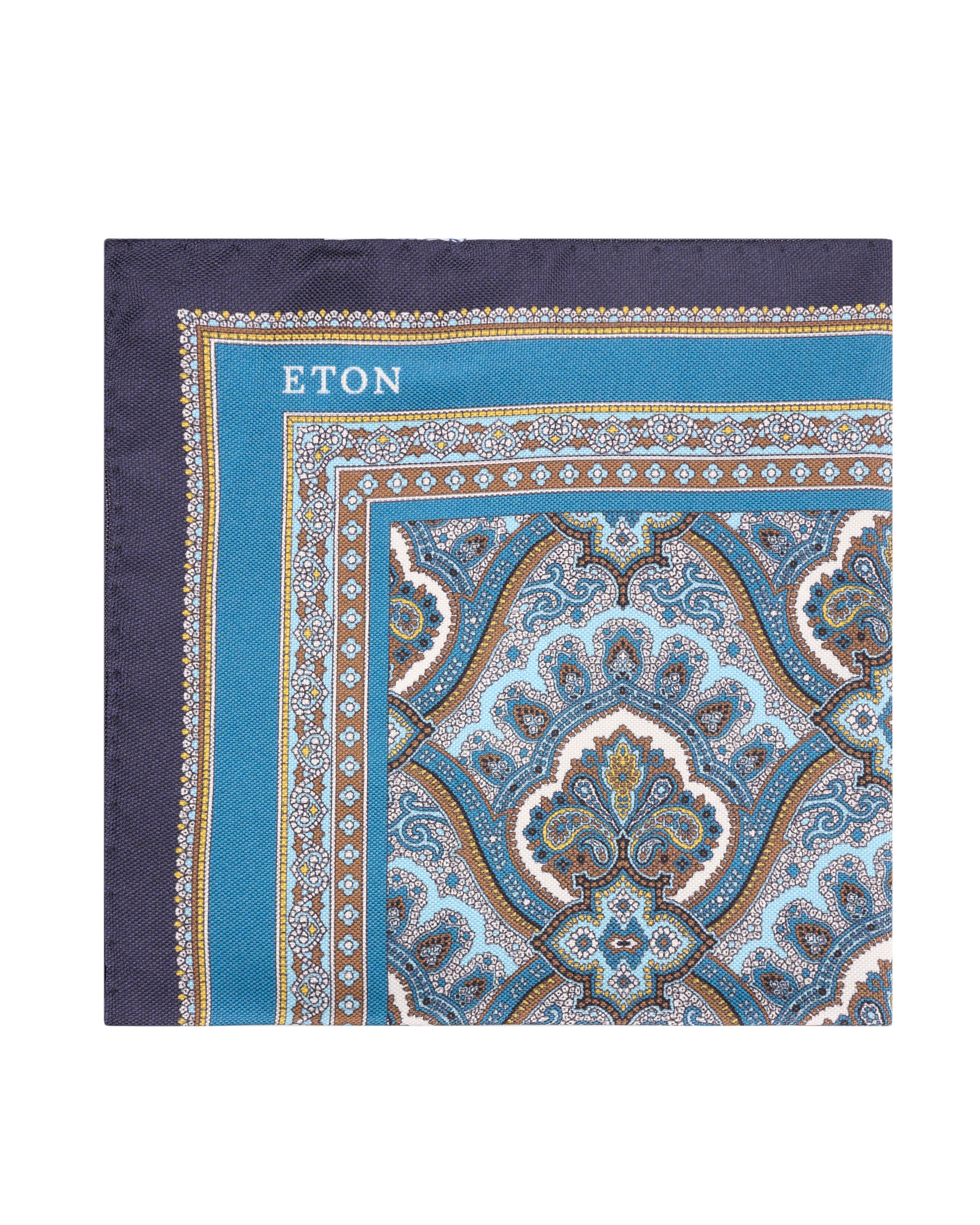 Eton Paisley print silk pocket square