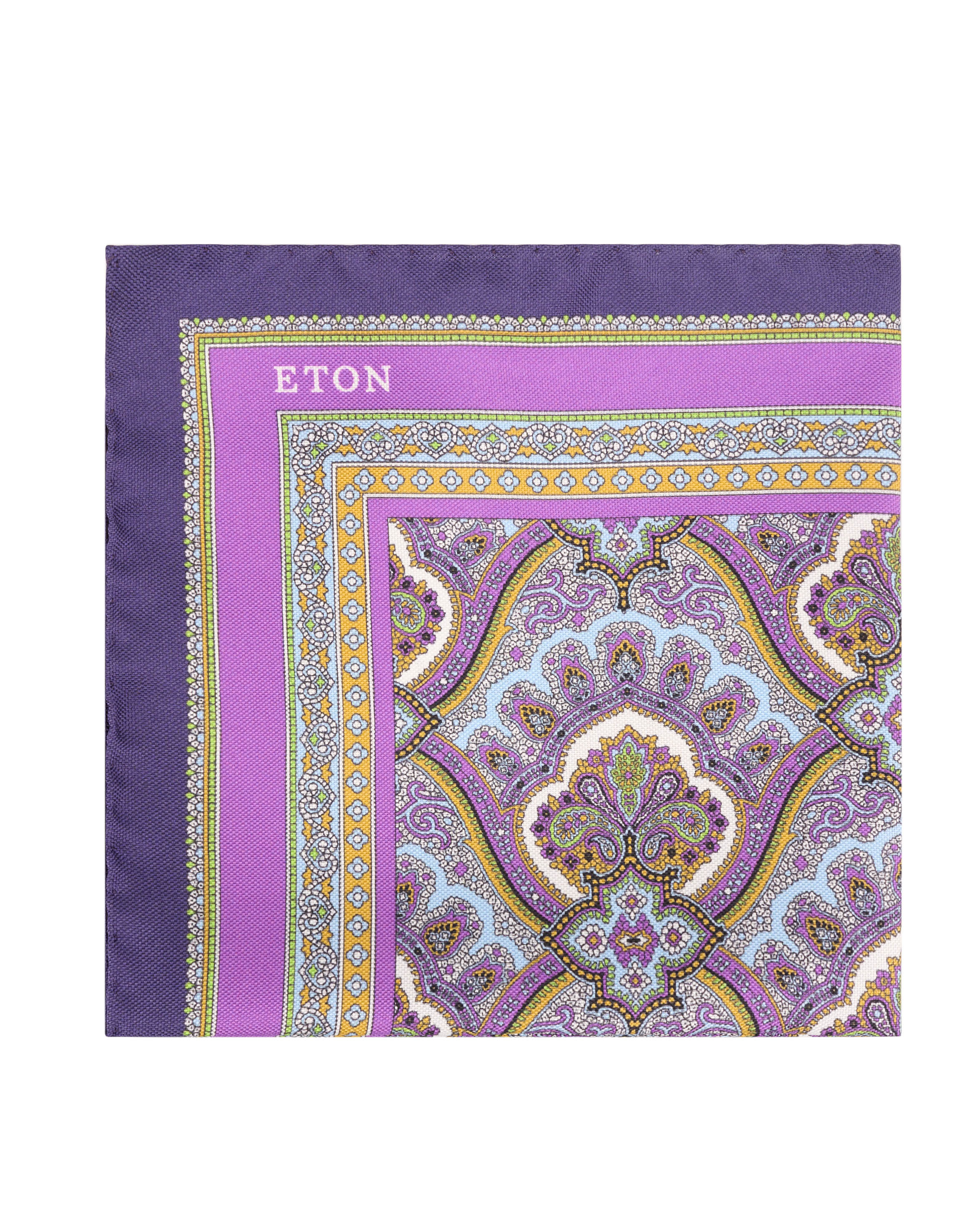 Eton Paisley print silk pocket square