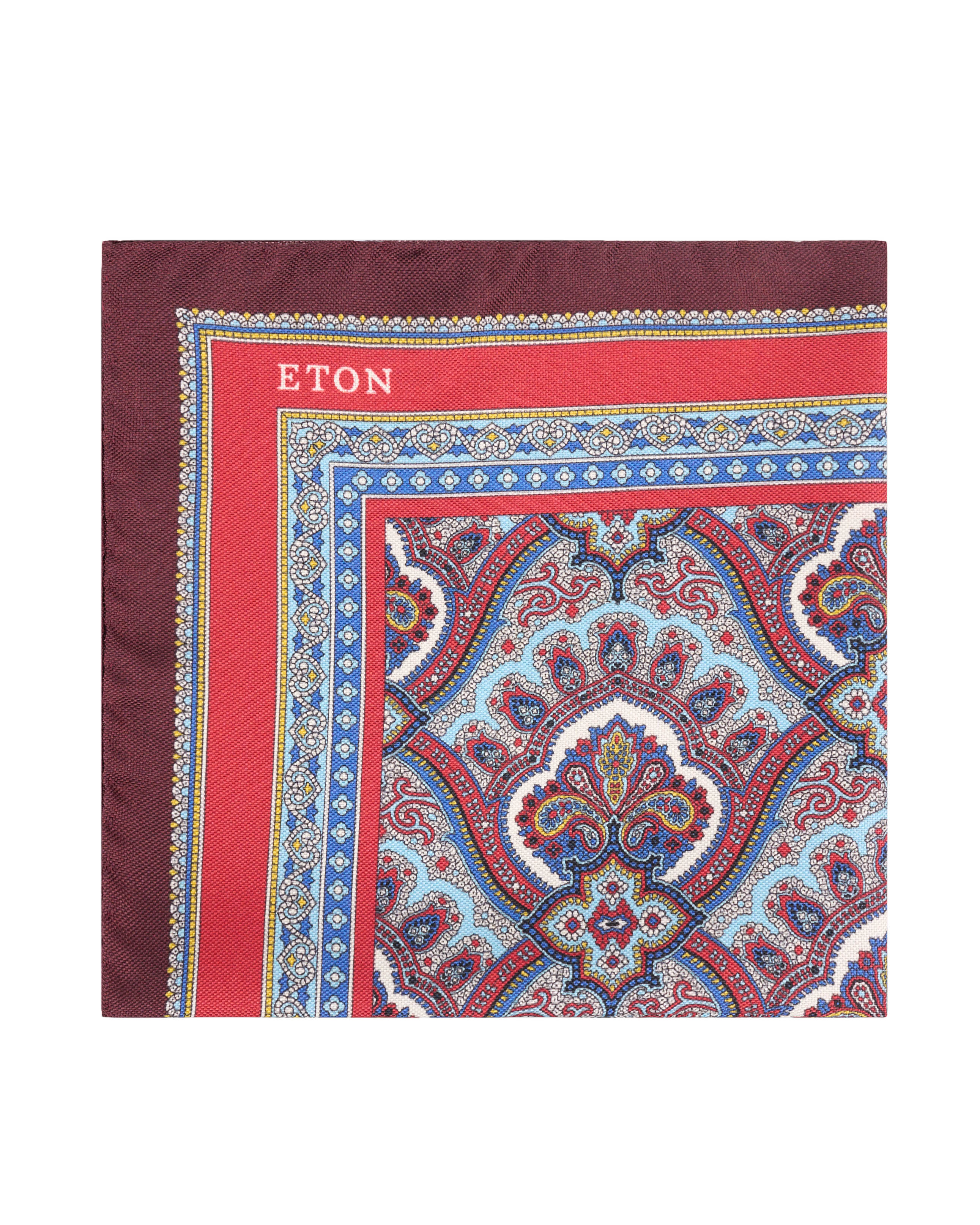 Eton Paisley print silk pocket square