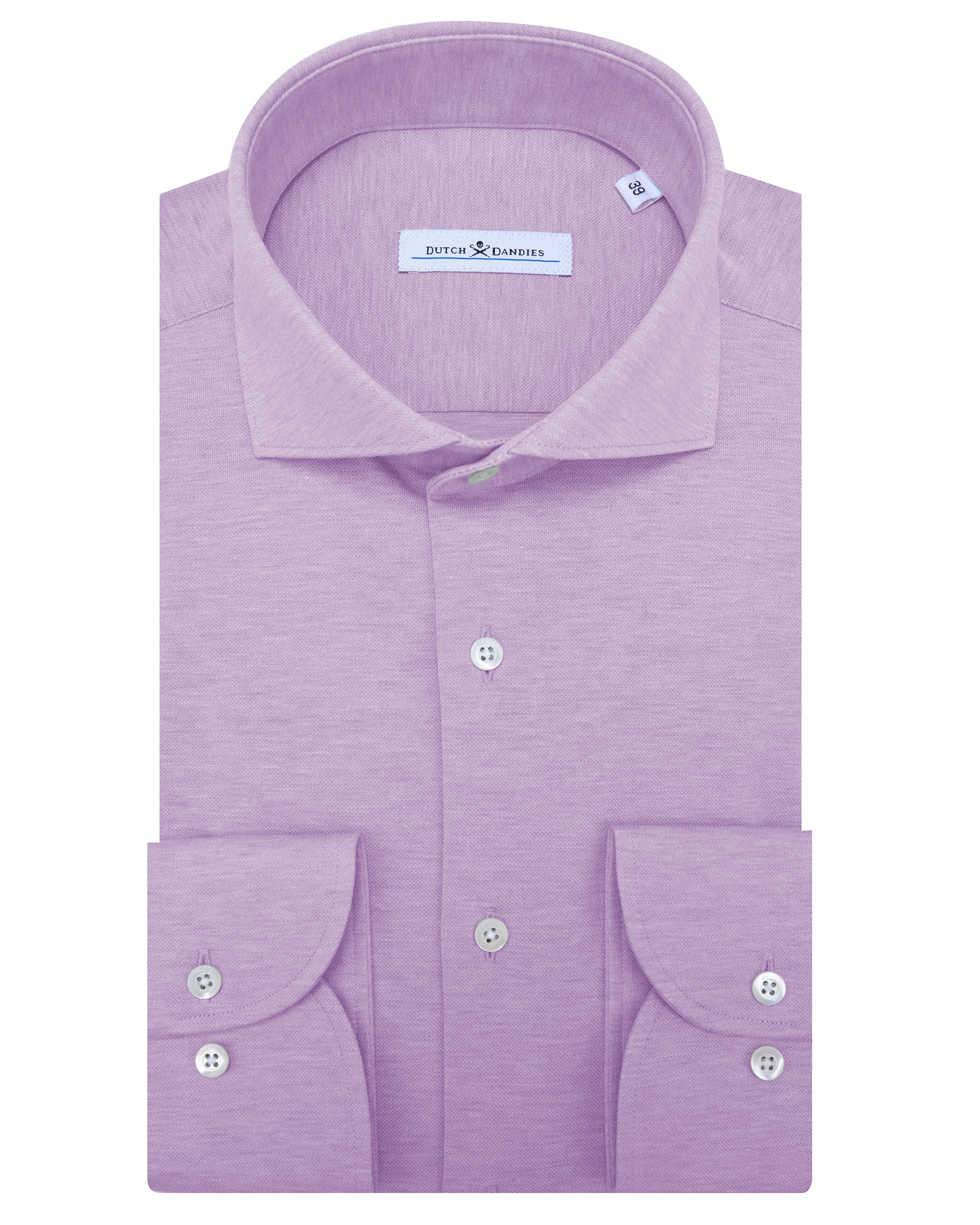 Dutch Dandies Knitted slim fit overhemd met lange mouwen