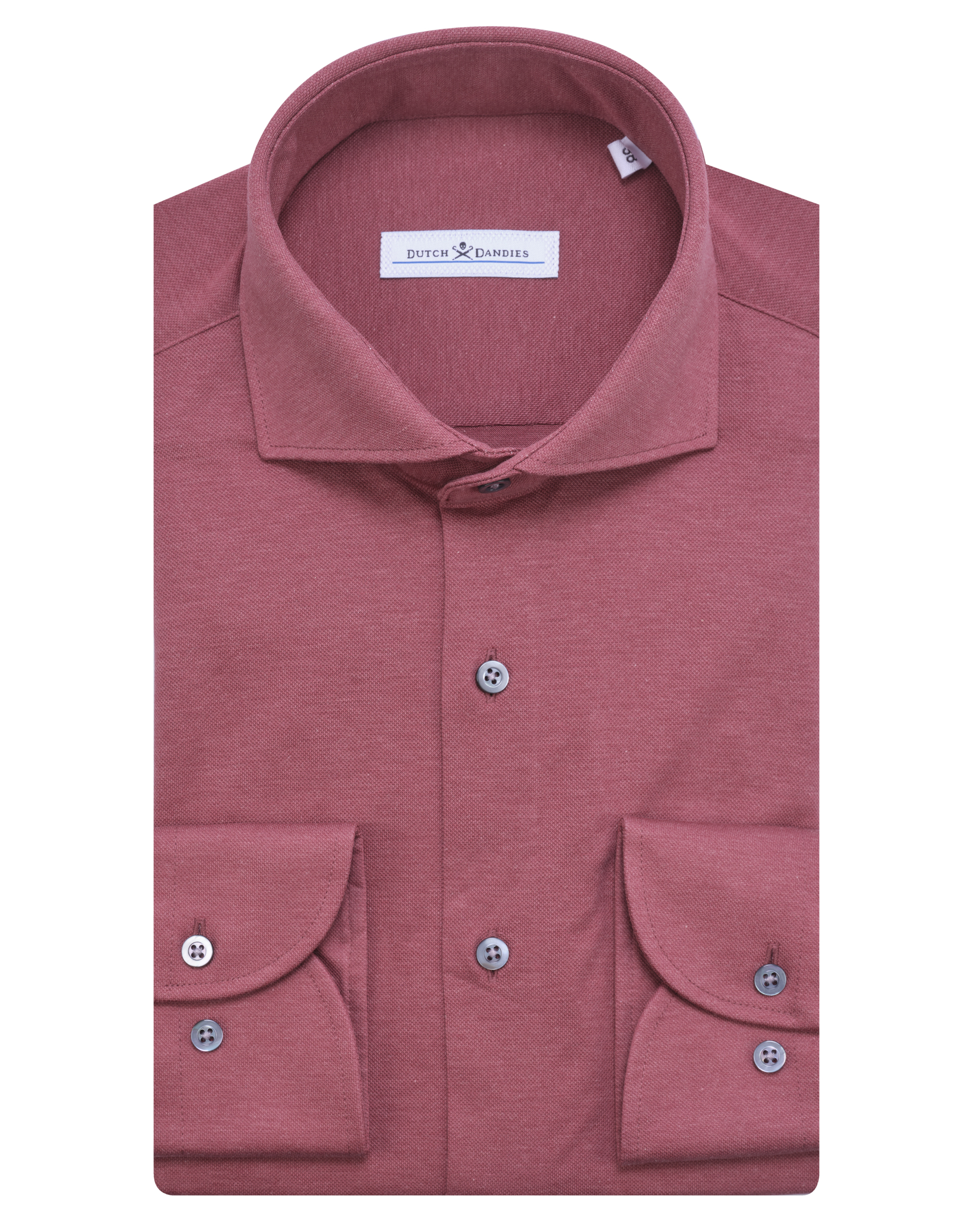Dutch Dandies Knitted slim fit overhemd met lange mouwen