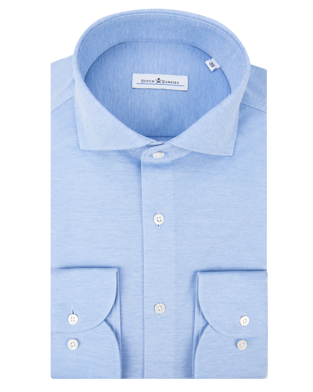 Dutch Dandies Knitted slim fit overhemd met lange mouwen