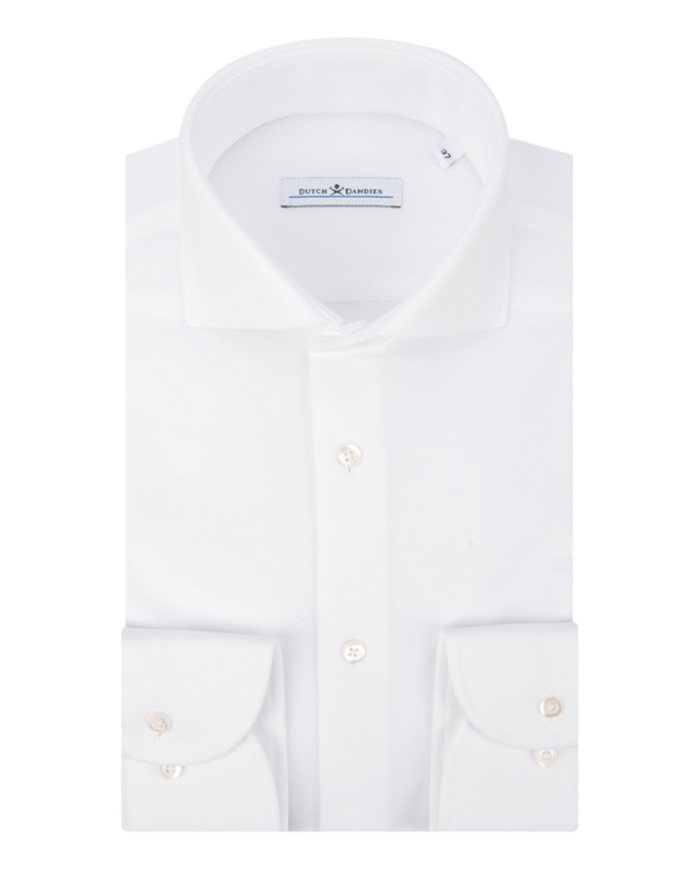 Dutch Dandies Knitted slim fit overhemd met lange mouwen