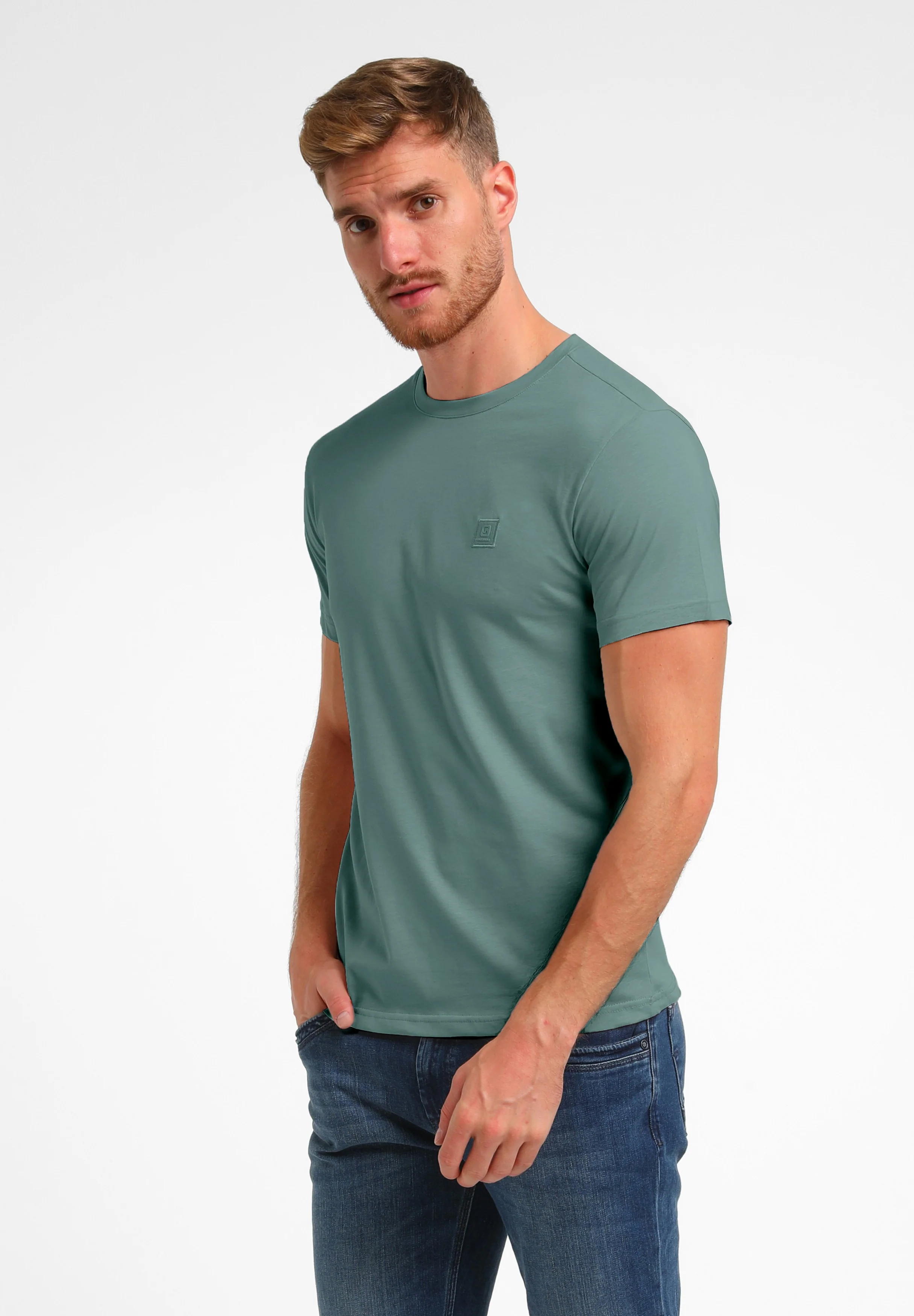 Gabbiano Heren shirt 152713 5703 teal blue