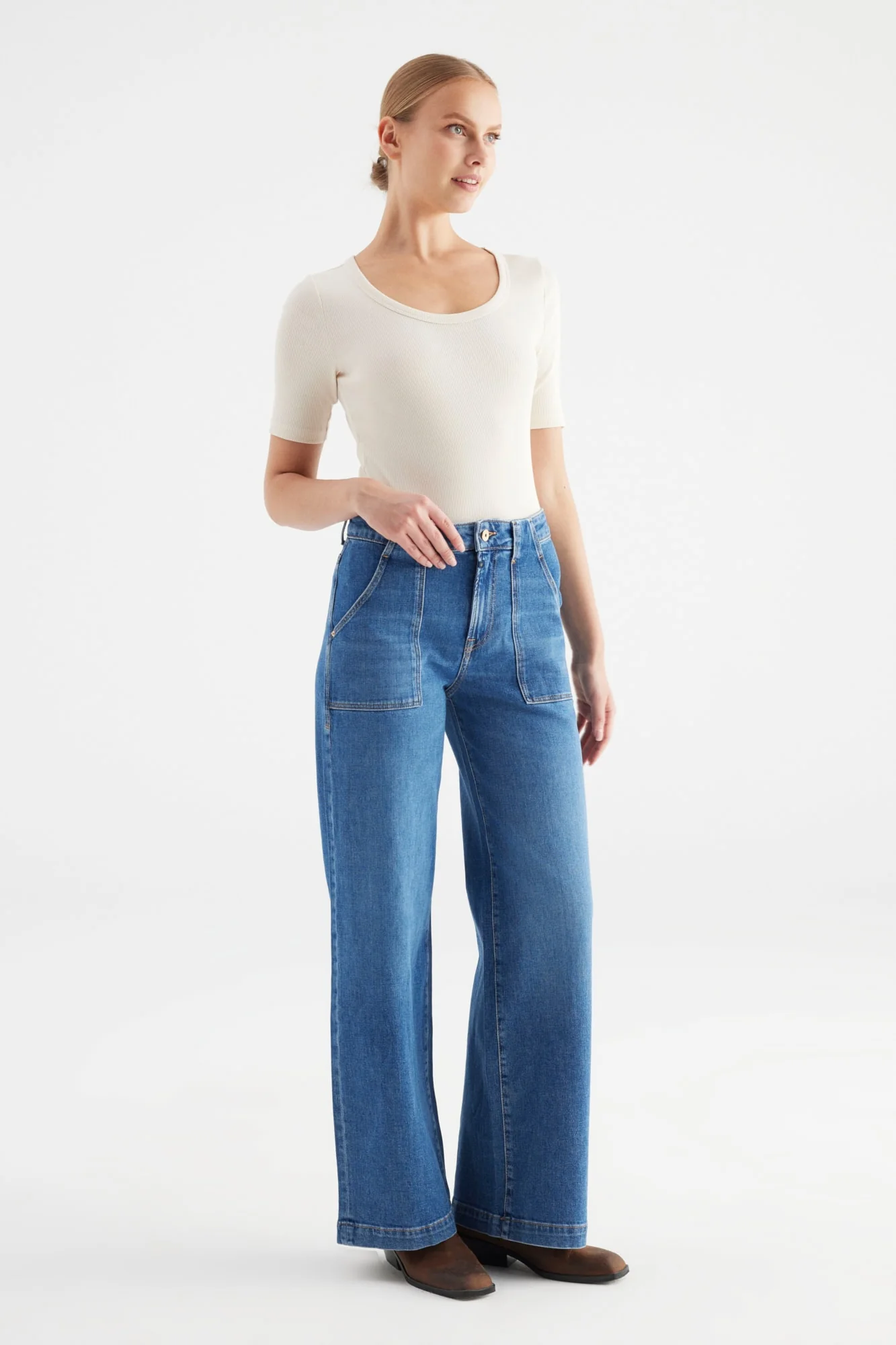 Cup of Joe Lulu wide leg jeans medium blue