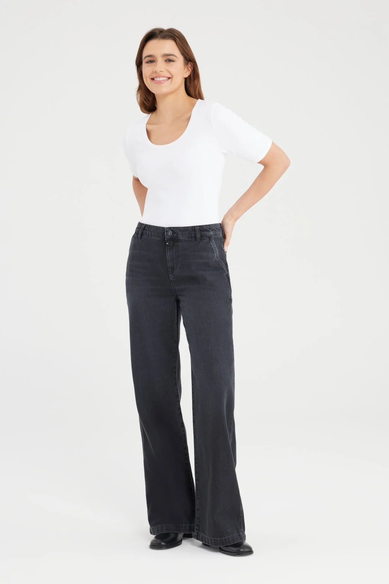 Cup of Joe Maxine wide leg jeans black vt