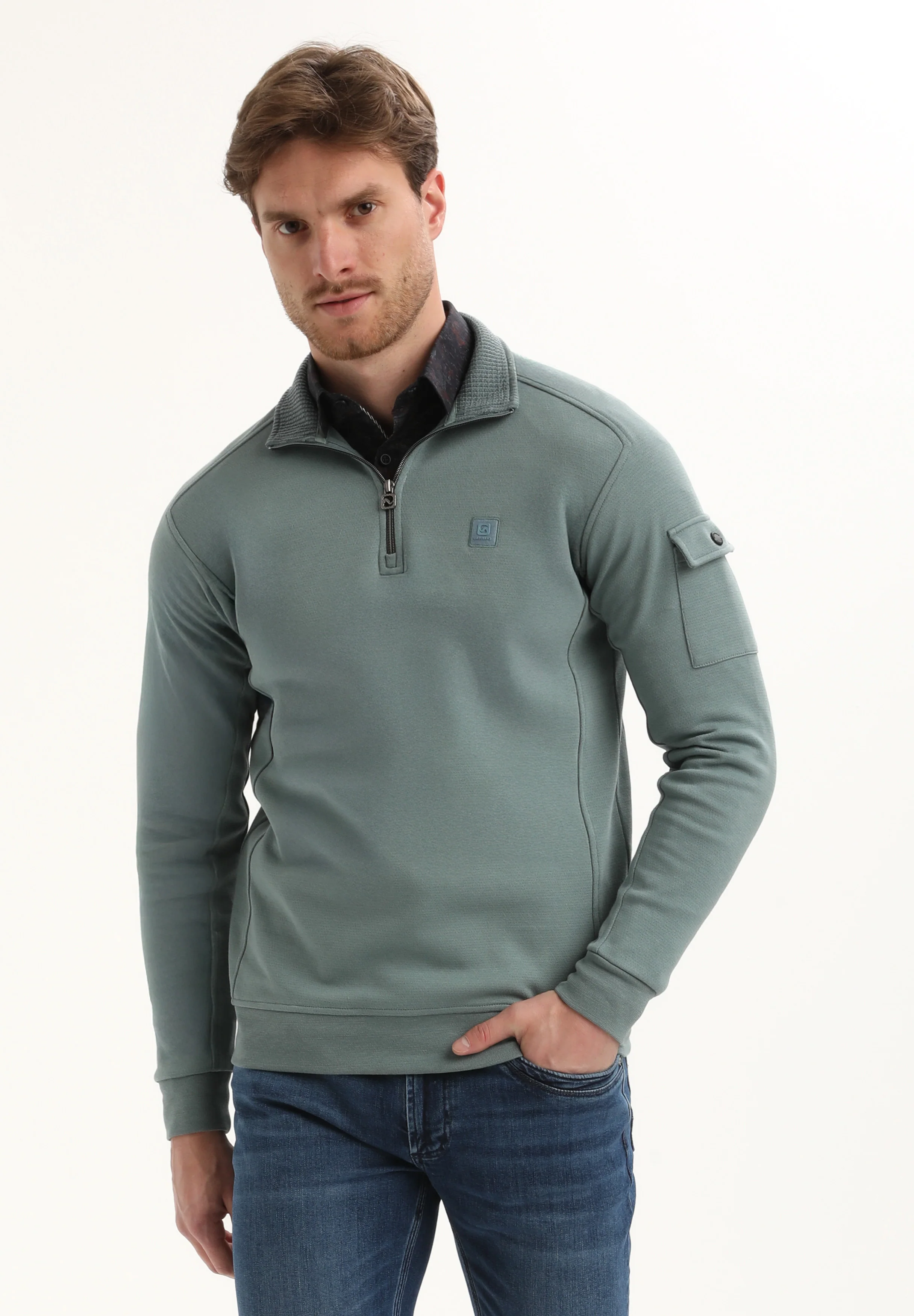 Gabbiano Heren sweater 775776 5703 teal blue