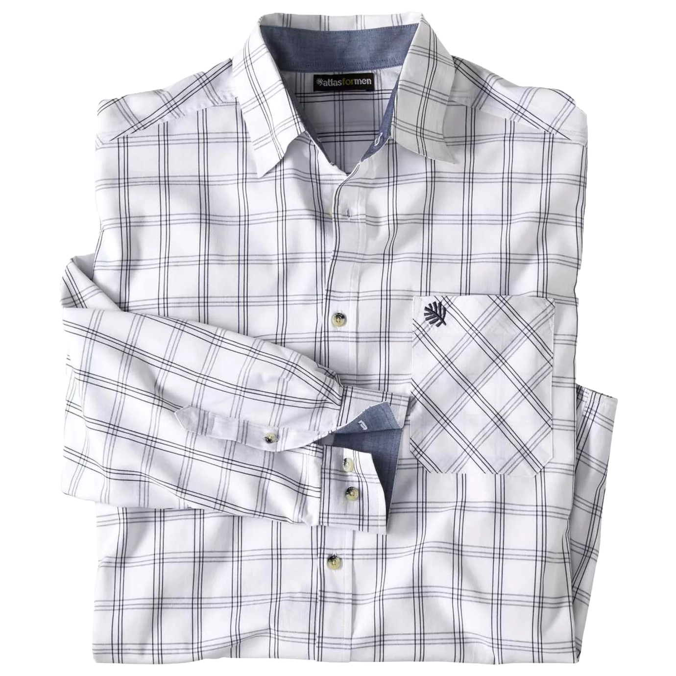 Atlas For Men Heren geruit poplin overhemd